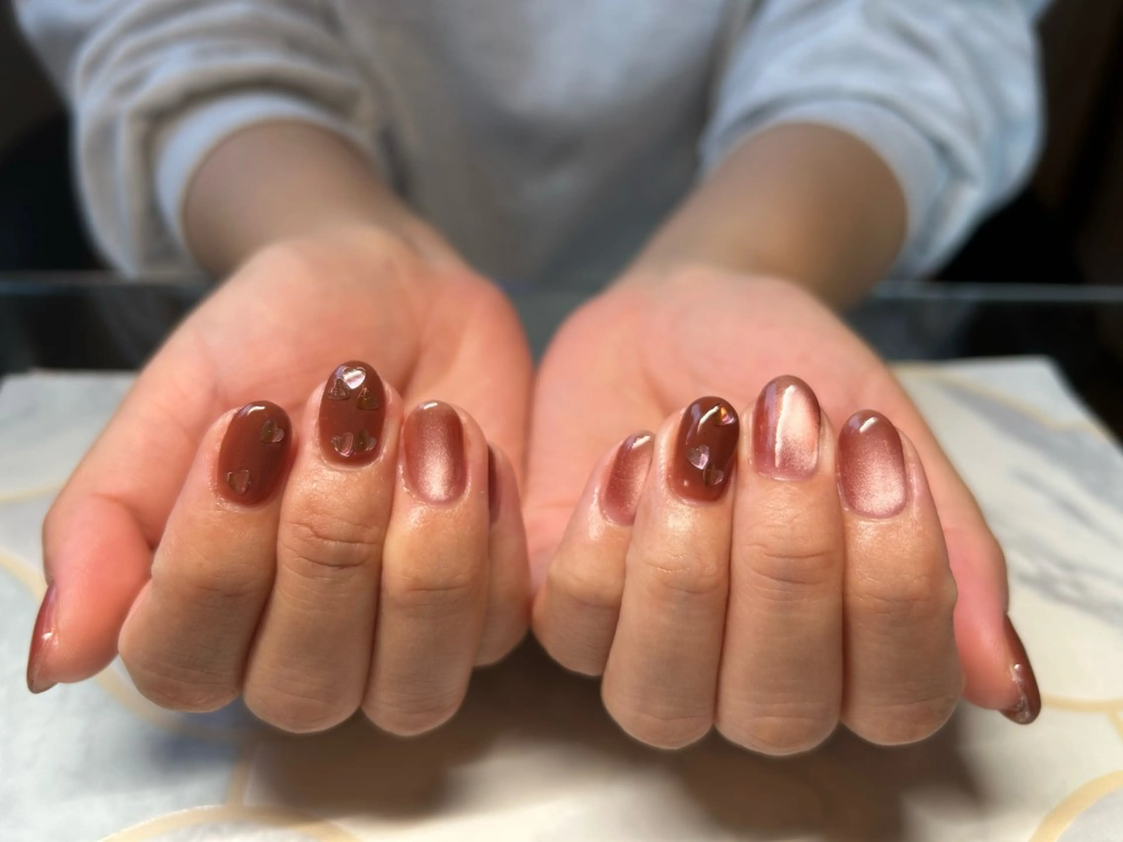 ネイル ハート マグネットネイル ハンドネイル Lisa’s Salonのネイルデザイン