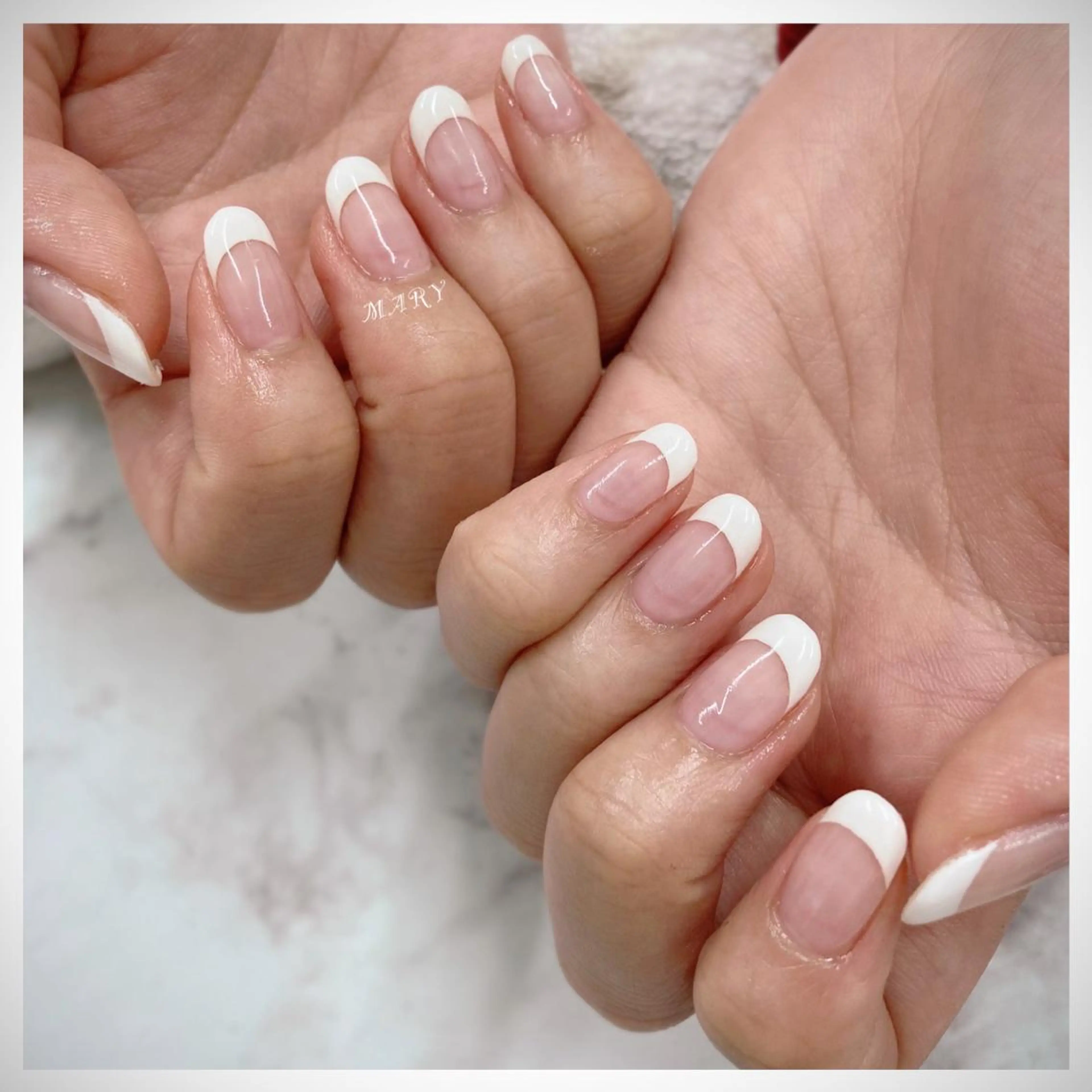 ネイル フレンチネイル ニュアンスネイル オフィスネイル シンプルネイル ハンドネイル Mary nail所属・Mary nail .narumiのネイルデザイン