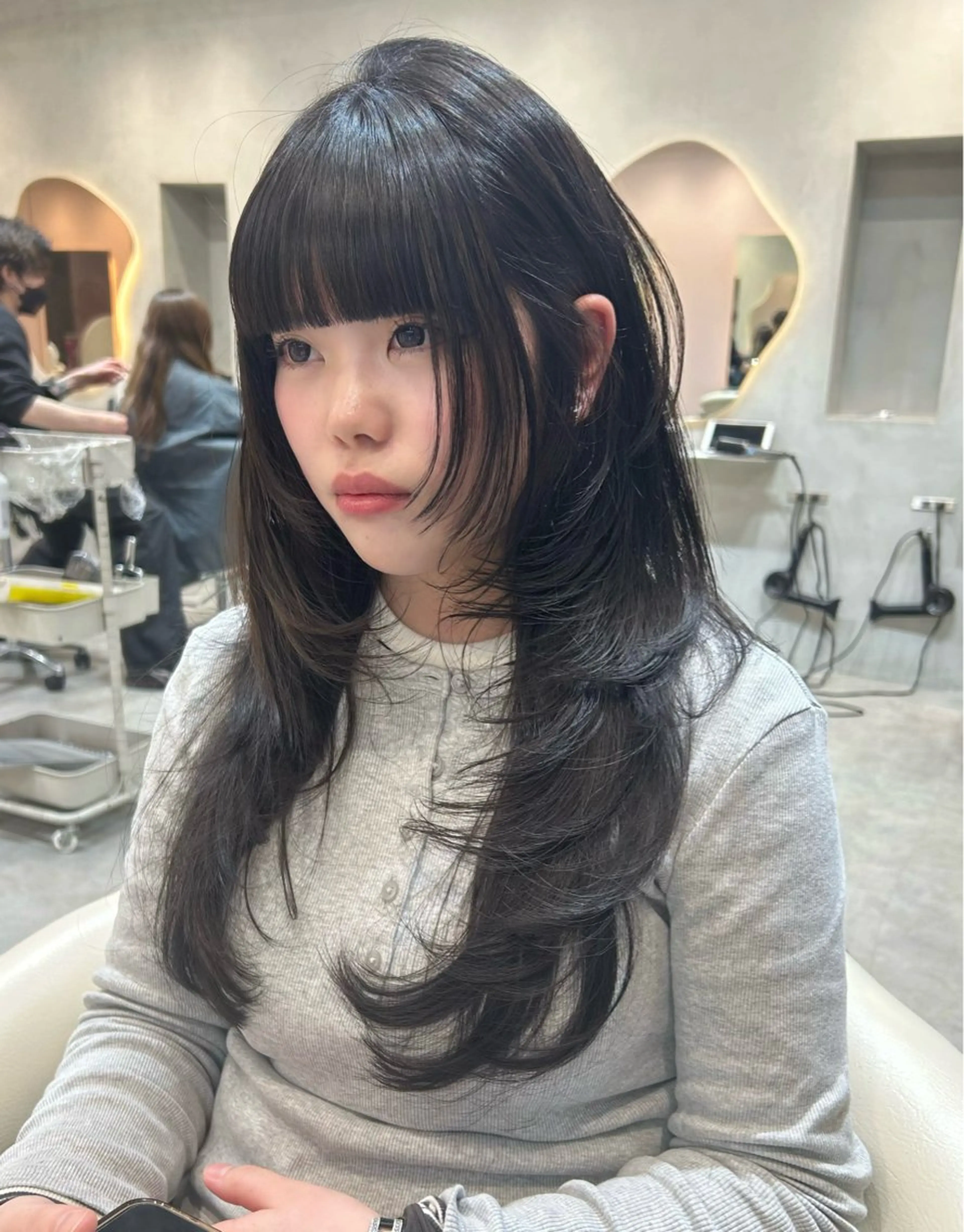 ロング カット ヘアカラー トリートメント 大宮韓国ハッシュ🪽 GLROWseriのヘアスタイル