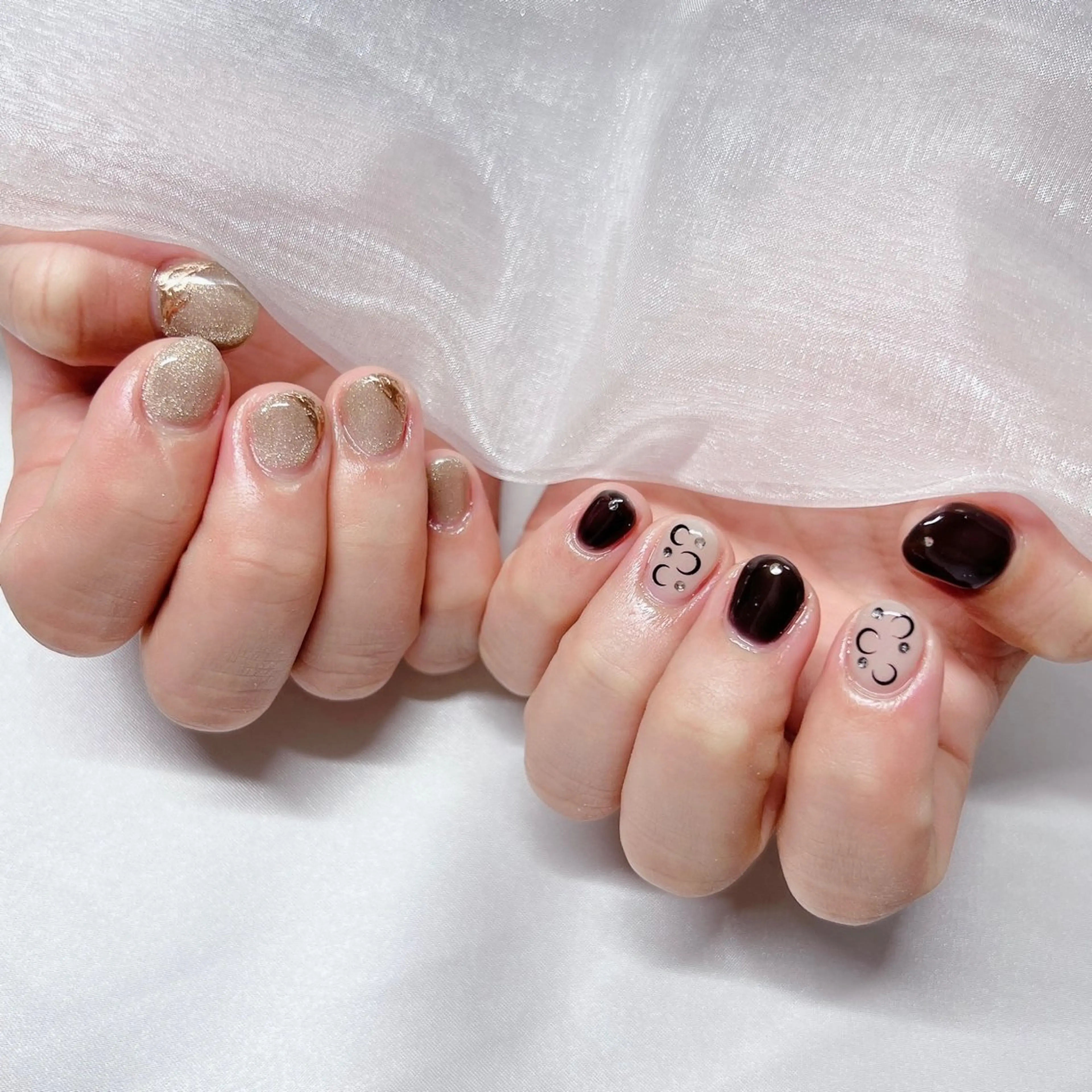 ネイル ジェルネイル 韓国ネイル ラメ(グリッター) マグネットネイル 持ち込み ハンドネイル -nail salon-Reward所属・nail salon Rewardのネイルデザイン