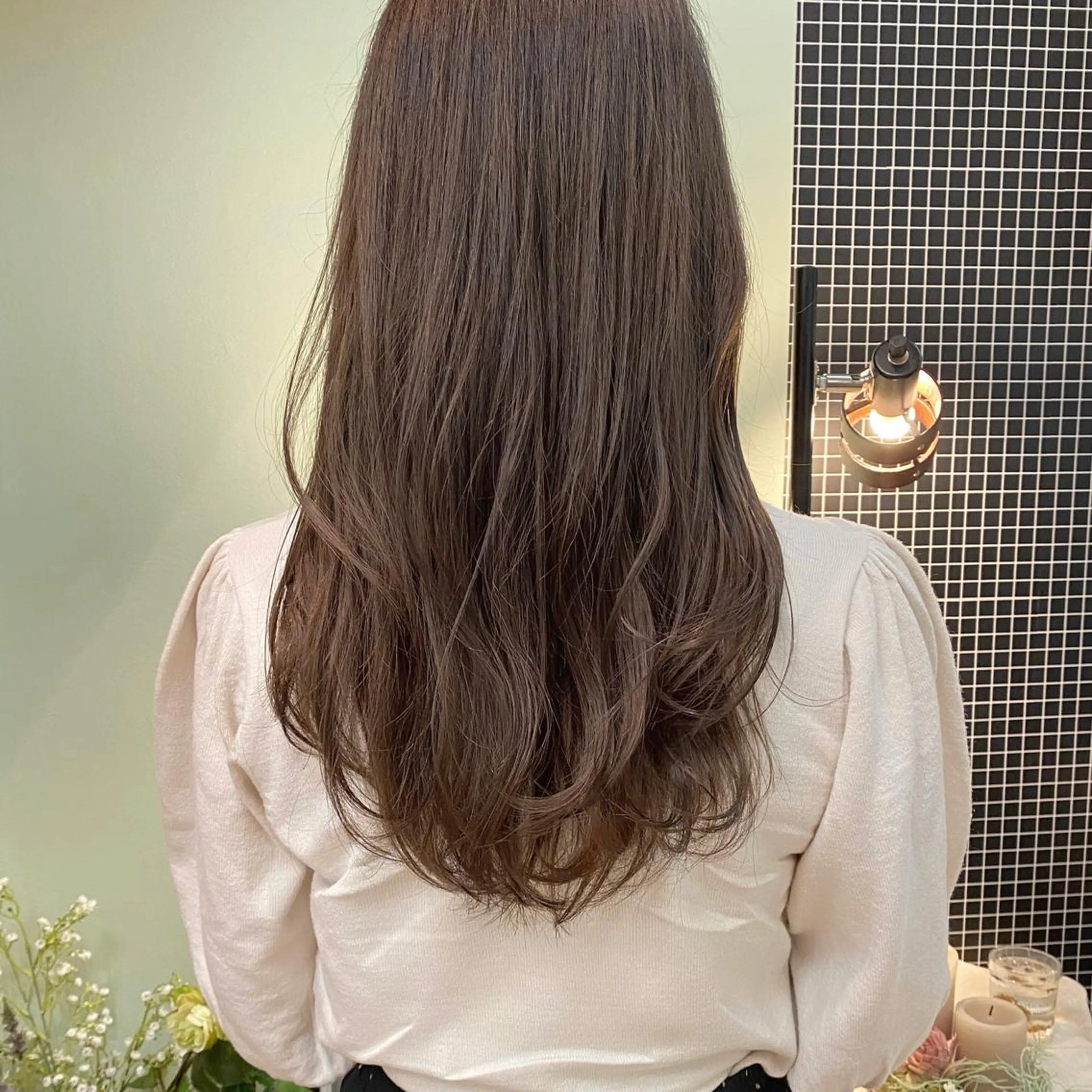 ミディアム カラー ベージュカラー ブリーチ ブリーチなしカラー カット ヘアカラー トリートメント 髪質改善ｶﾗｰ ｹｱﾌﾞﾘｰﾁ/ﾀﾑのヘアスタイル