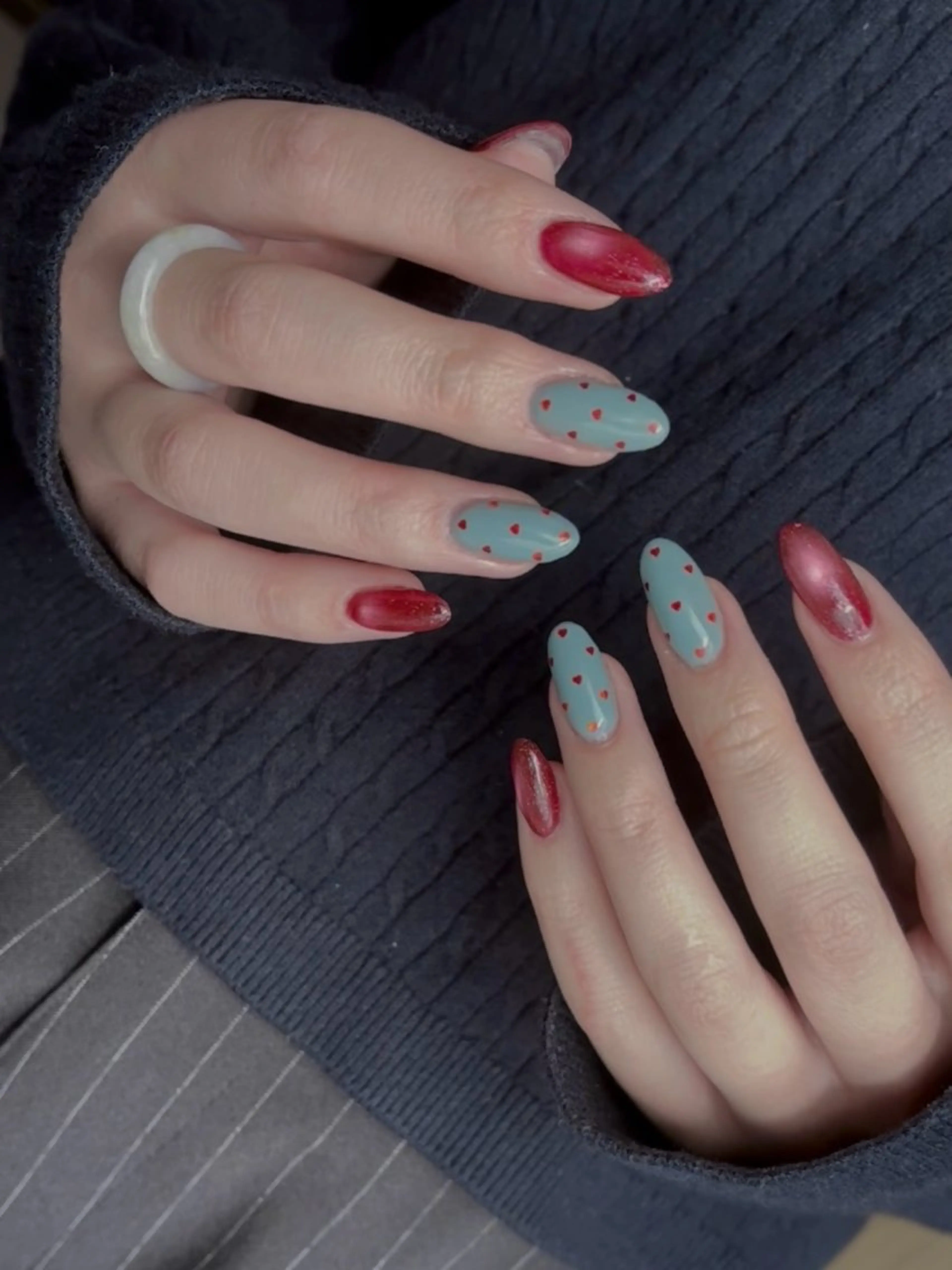 ネイル ドット ハート キラキラネイル ハンドネイル Nail salon topaz所属・Nail salon topazのネイルデザイン