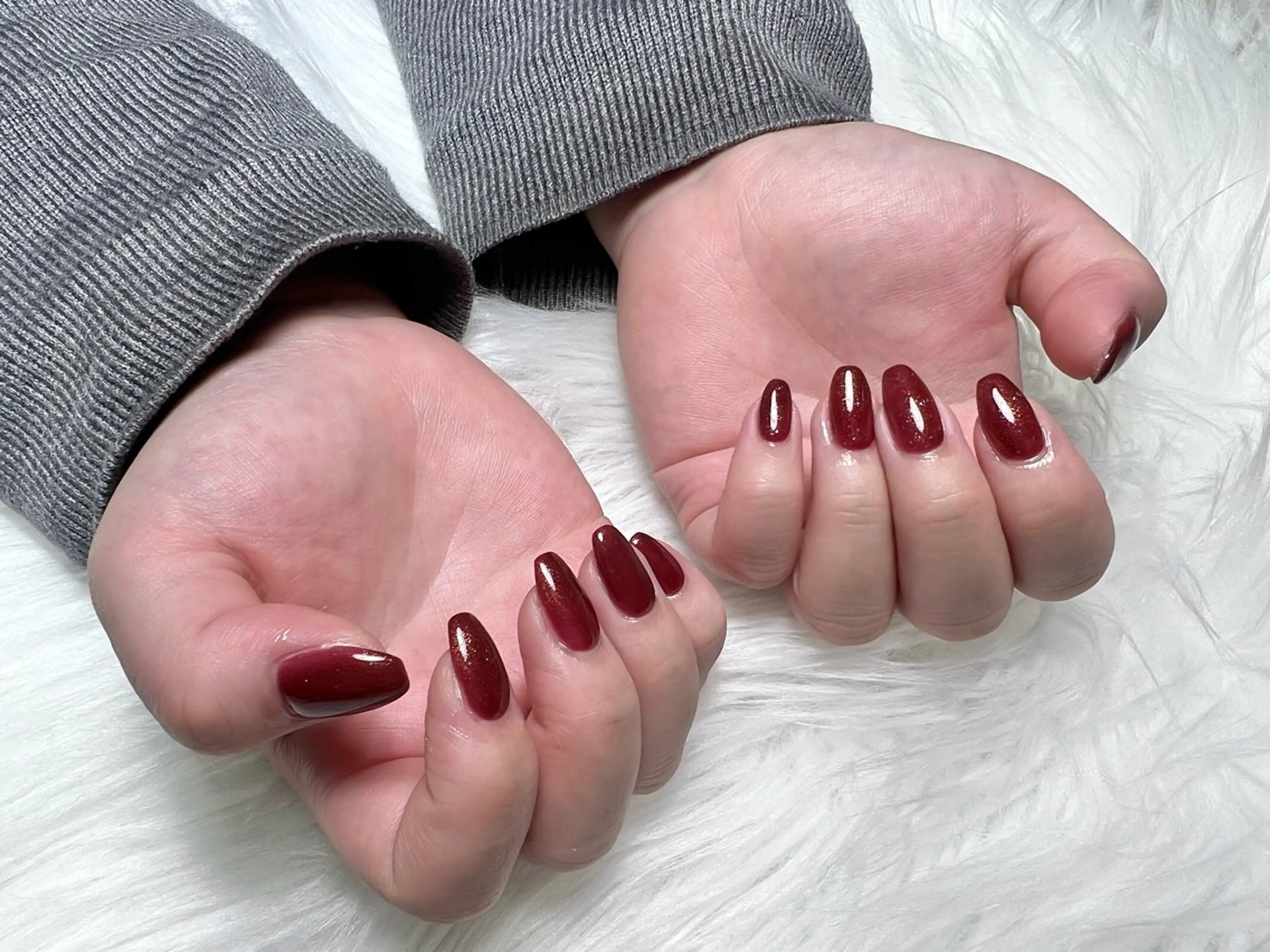 ネイル ボルドー ラメ(グリッター) Tumake🩶 Natsumi𖤐⡱のネイルデザイン