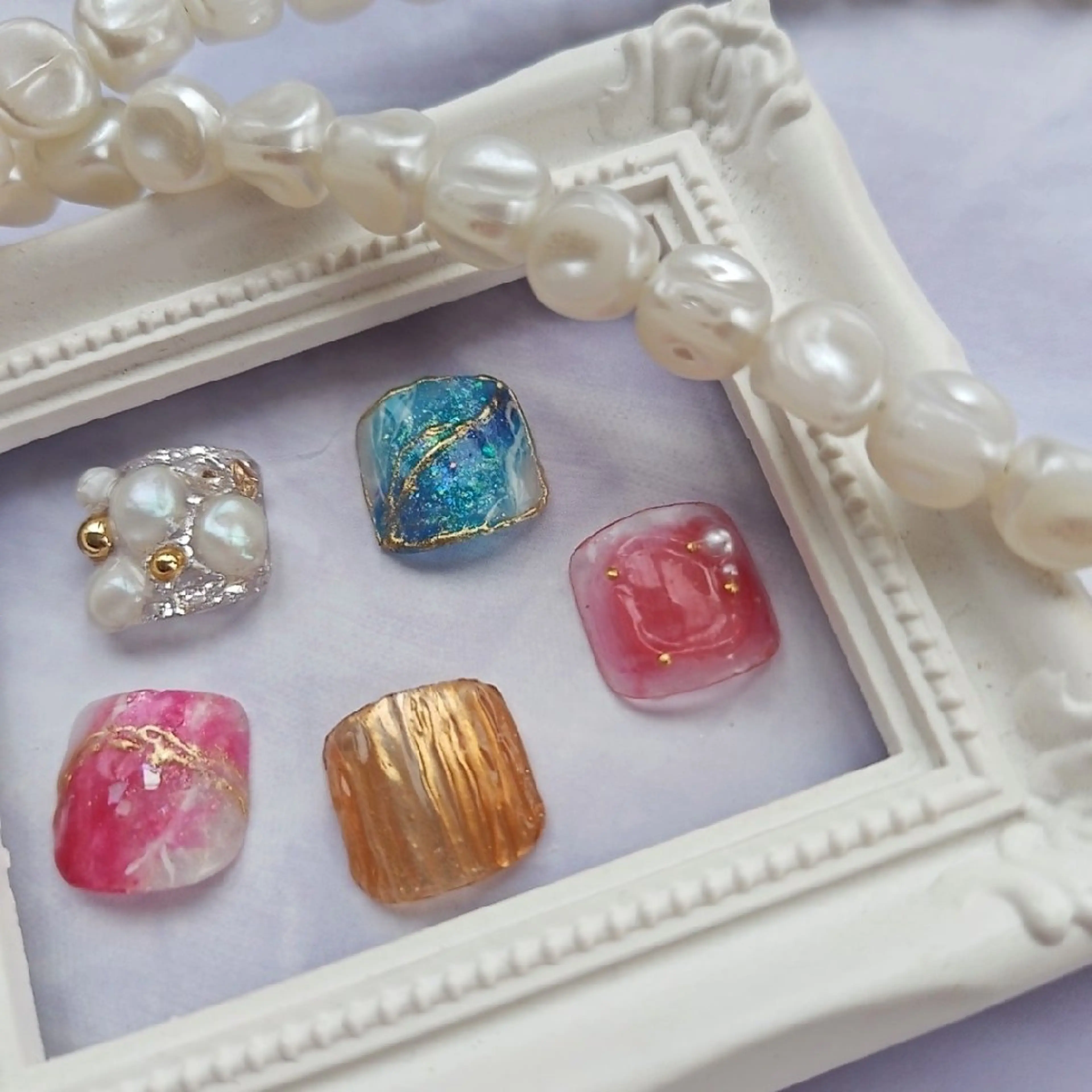 ネイル フットネイル ミラーネイル ニュアンスネイル ぷっくりネイル フットネイル felicita服部店所属・felicita fumi♡のネイルデザイン