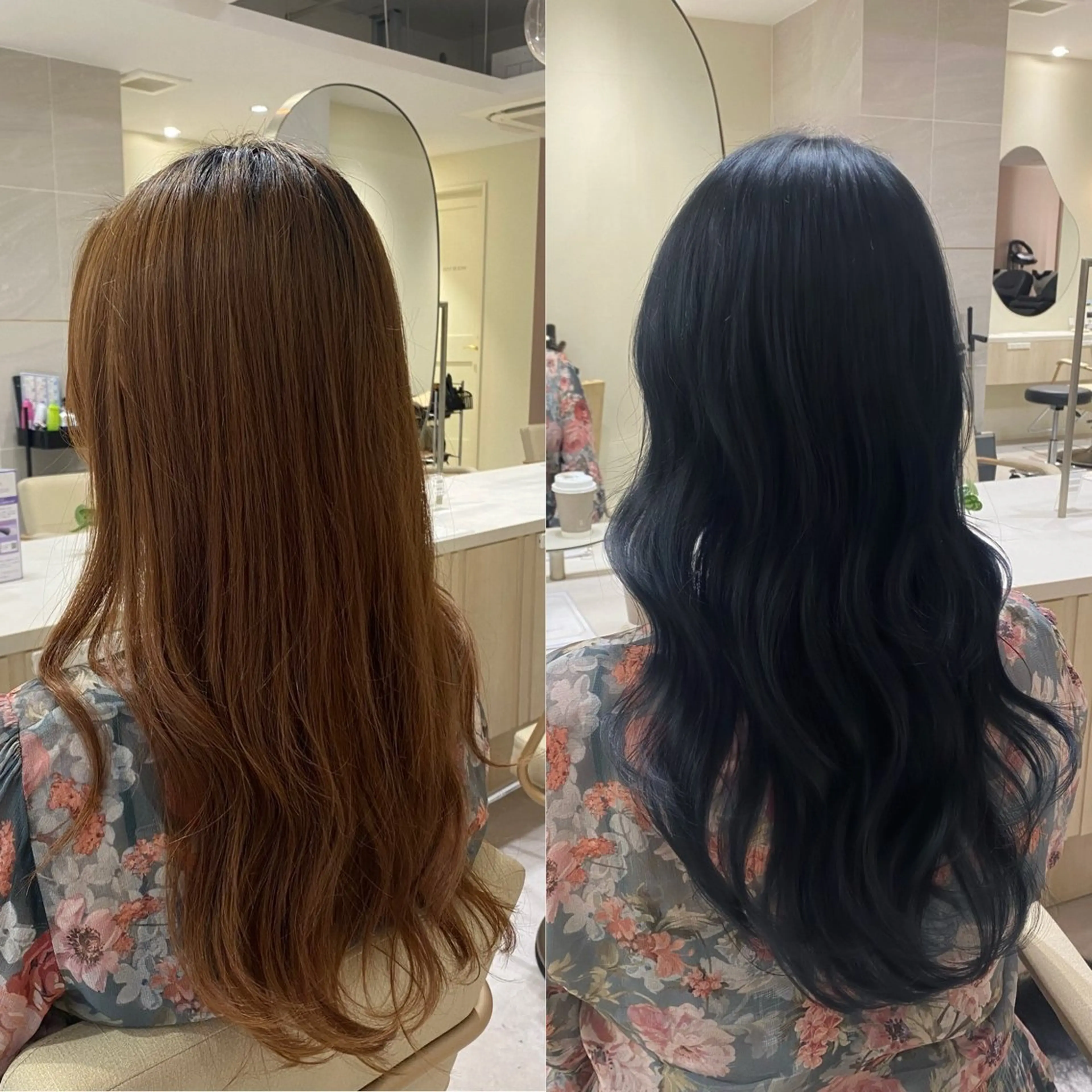 セミロング カラー 黒髪 ブルーカラー ブルーブラック イルミナカラー レイヤーカット カット ヘアカラー トリートメント Ms.CHARM所属・透明感カラー🌿 グレージュ🐺陽介のヘアスタイル