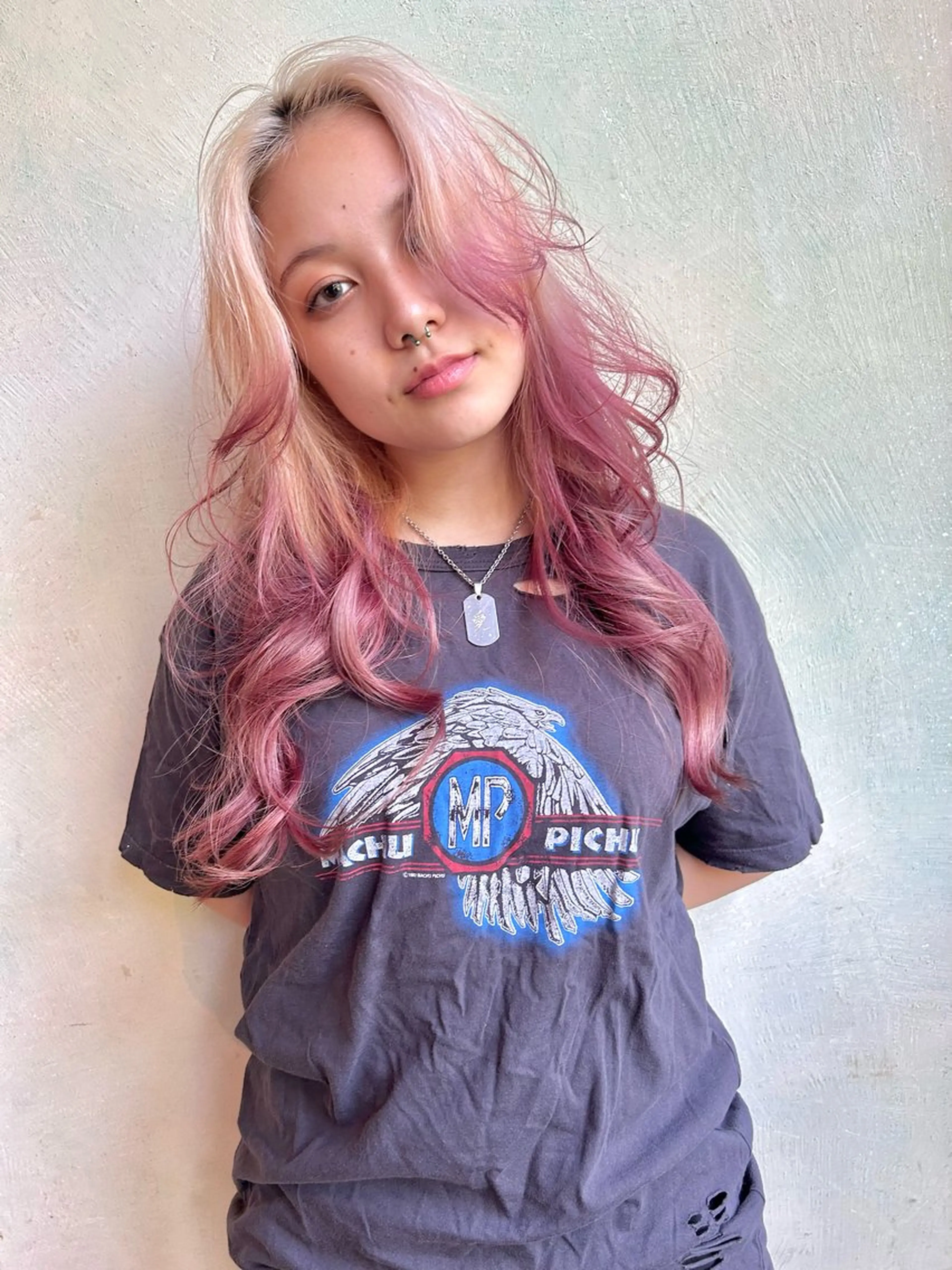 ロング カラー ブリーチ デザインカラー ヘアカラー トリートメント ケア剤オタク×海外 ヘア長谷川裕起のヘアスタイル