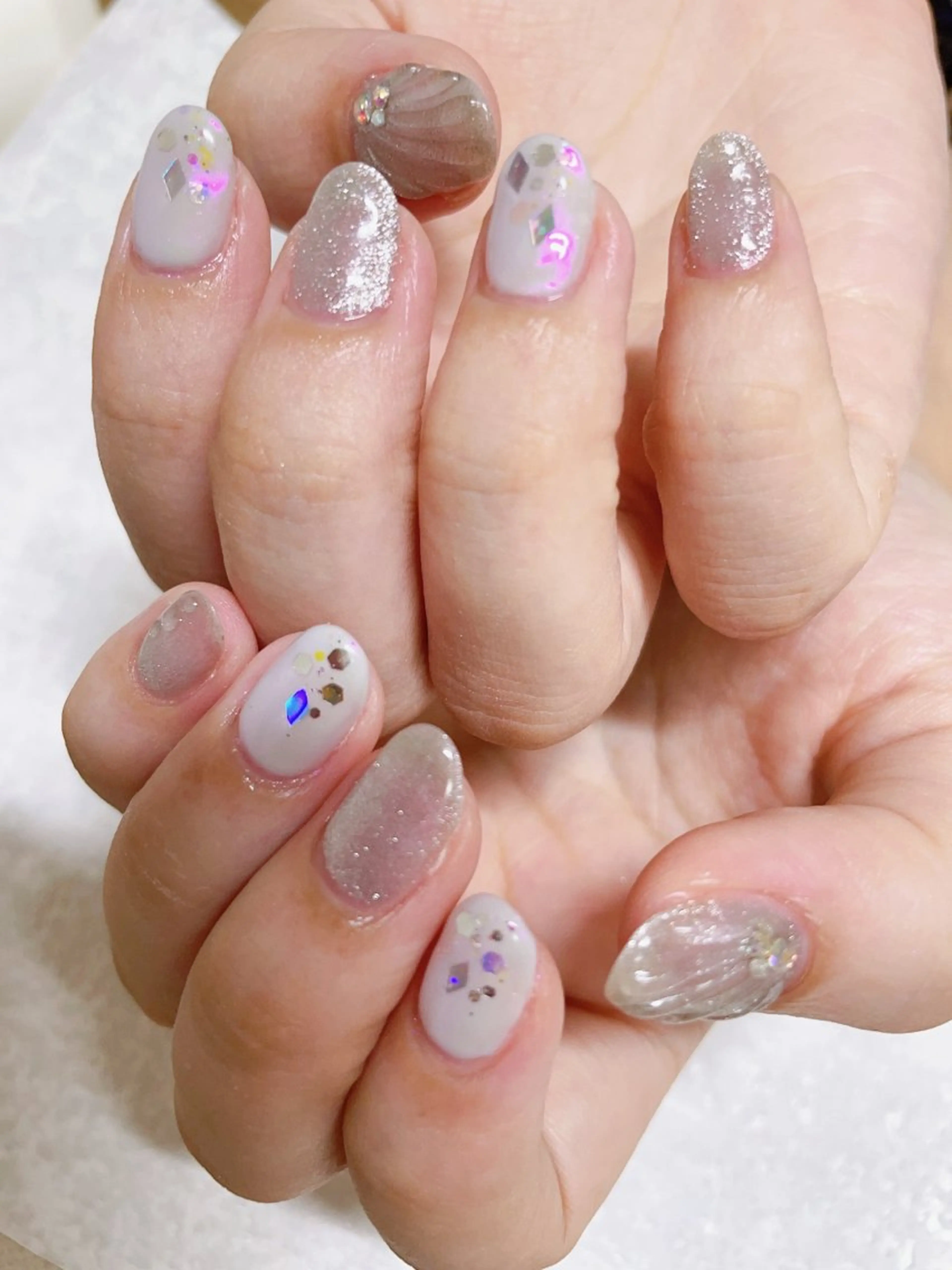 ネイル オーロラネイル フラワーネイル フットネイル フレンチネイル ジェルネイル Mogu nail 二子玉川のネイルデザイン
