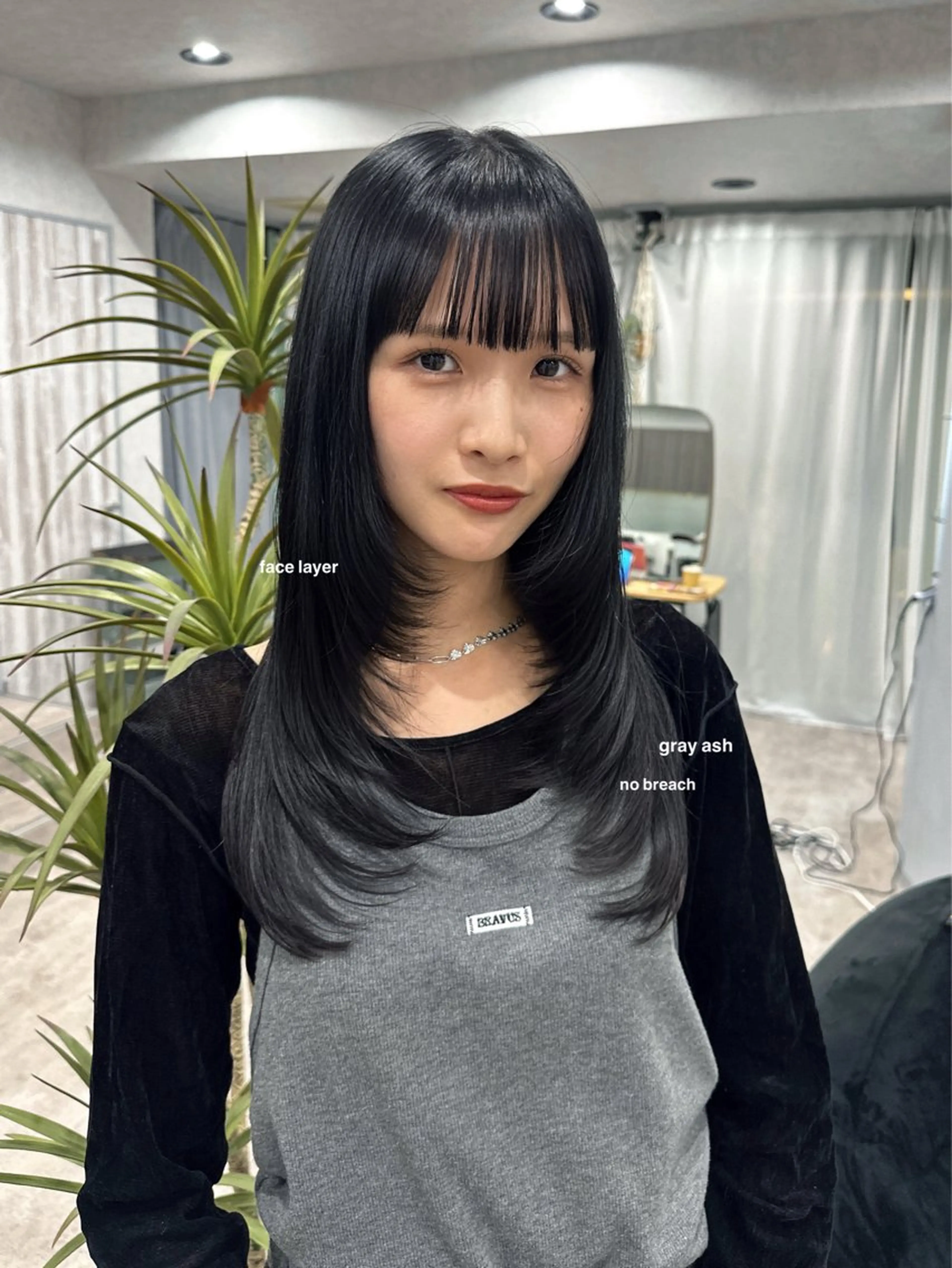 ロング カラー カット ヘアカラー トリートメント v-lab studio所属・韓国レイヤーカット/ 艶カラー/ noaのヘアスタイル