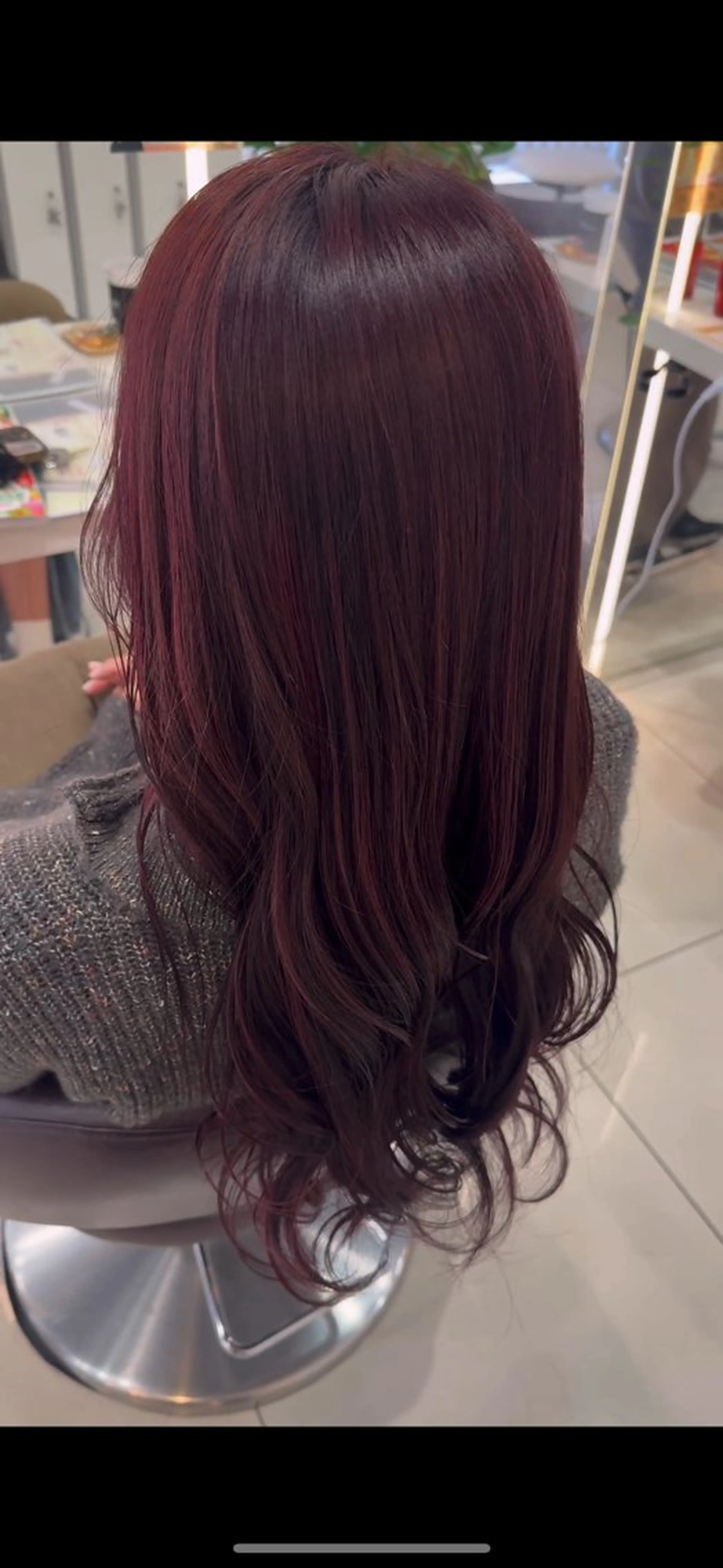 ロング ヘアカラー 透明感|ストレート| クロスパーマ|はるかのヘアスタイル