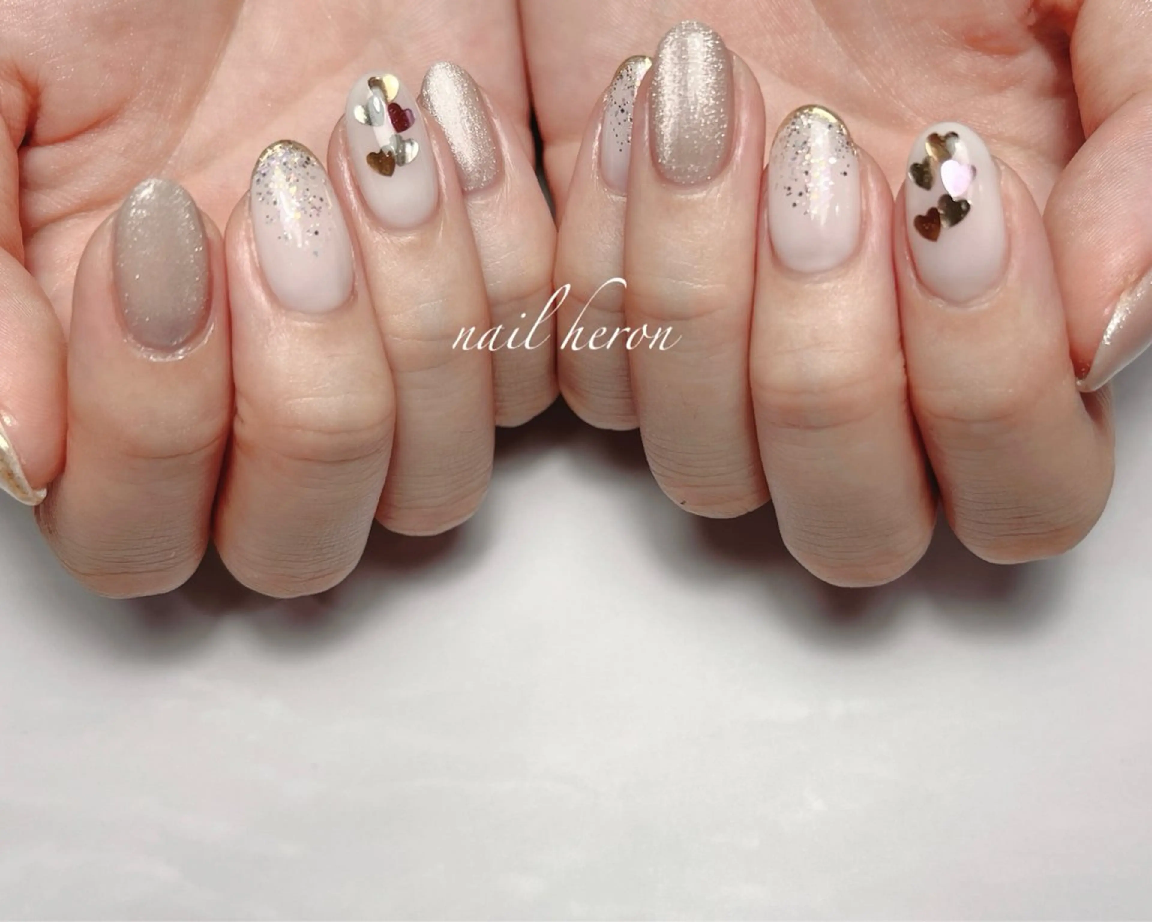 ネイル ハート ハンドネイル nail heron所属・saki_ nail heronのネイルデザイン