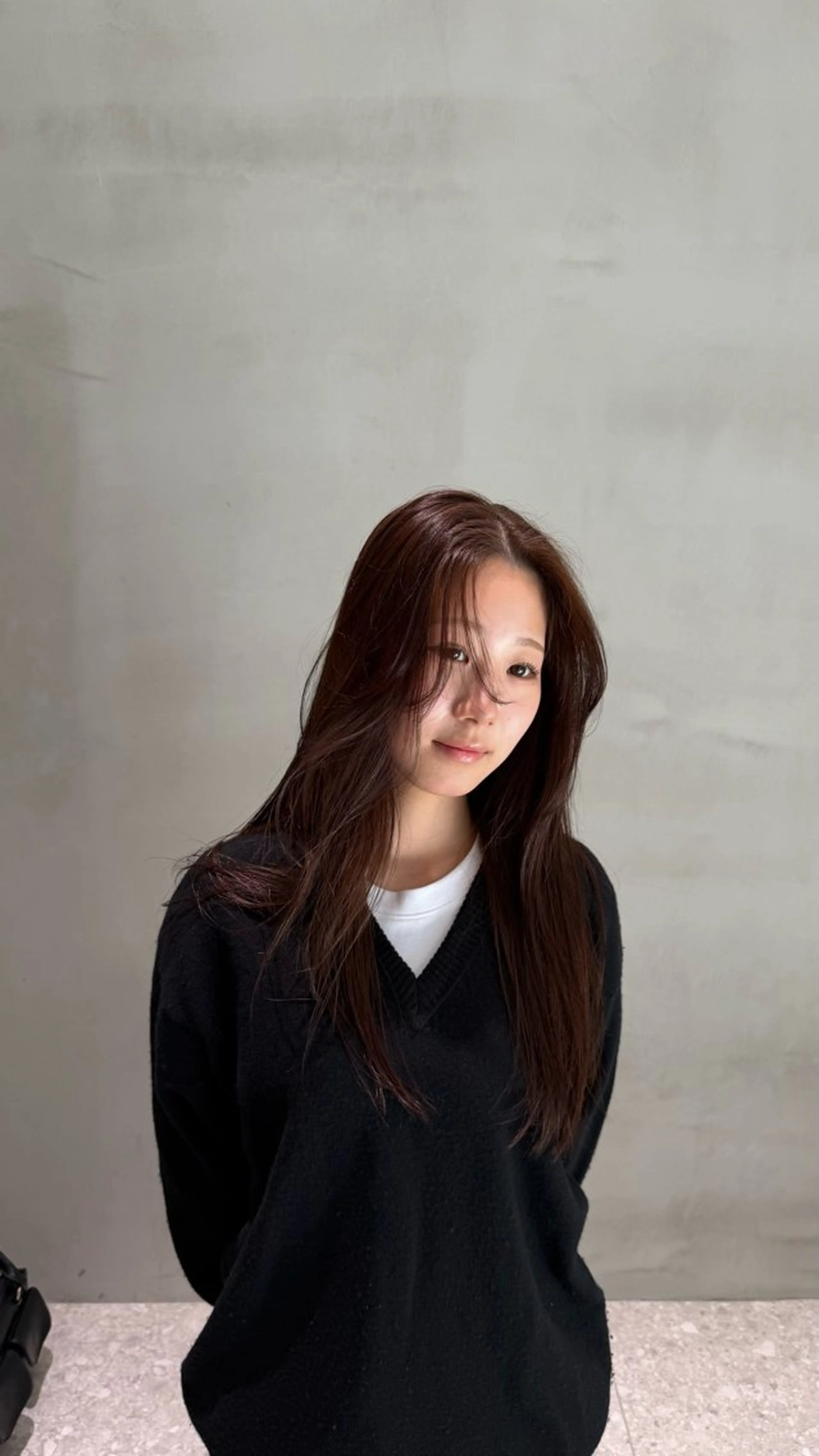 ロング カラー 廣野 芽唯奈のヘアスタイル