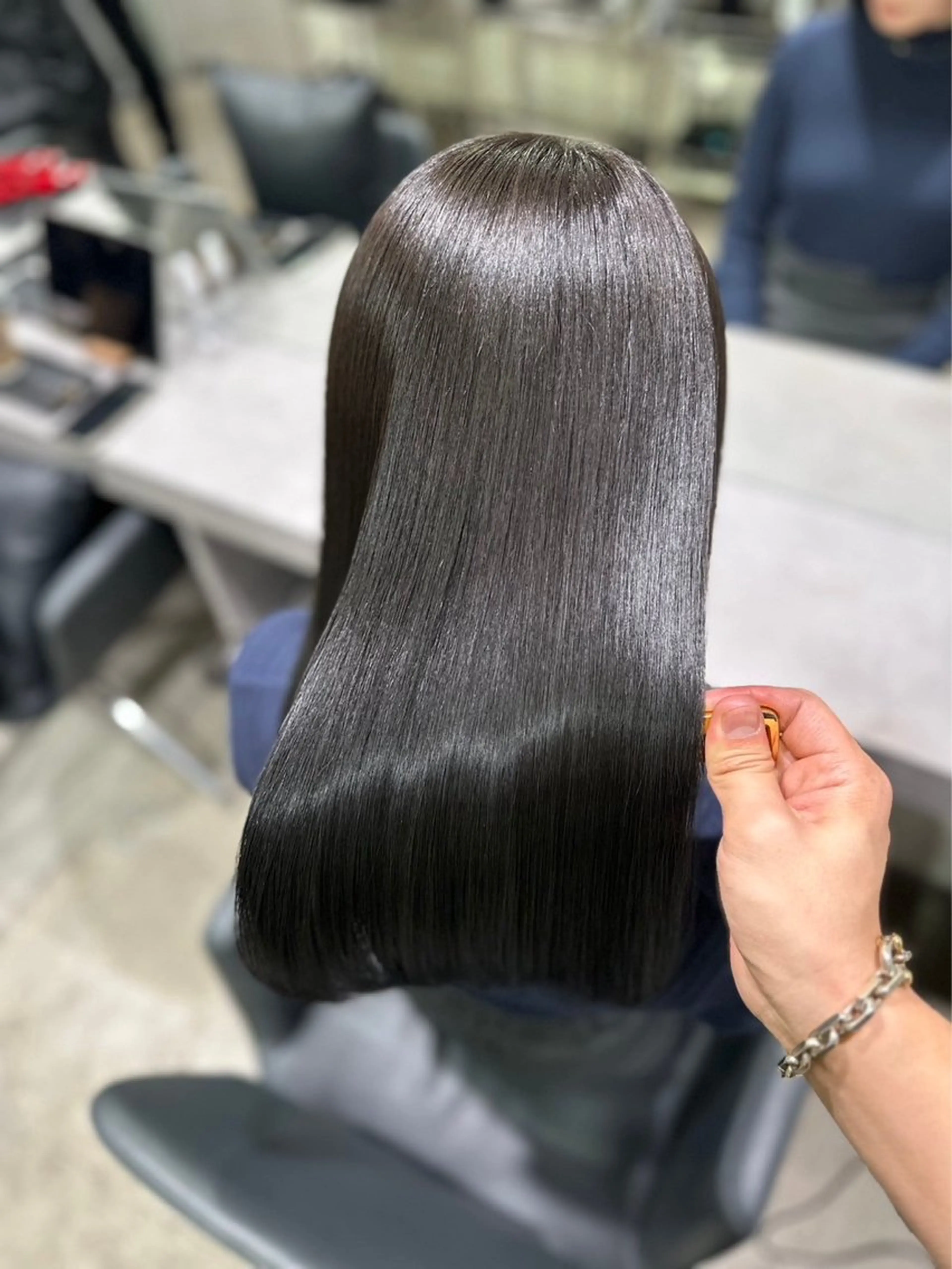 ロング 縮毛矯正 トリートメント 大野 仁のヘアスタイル