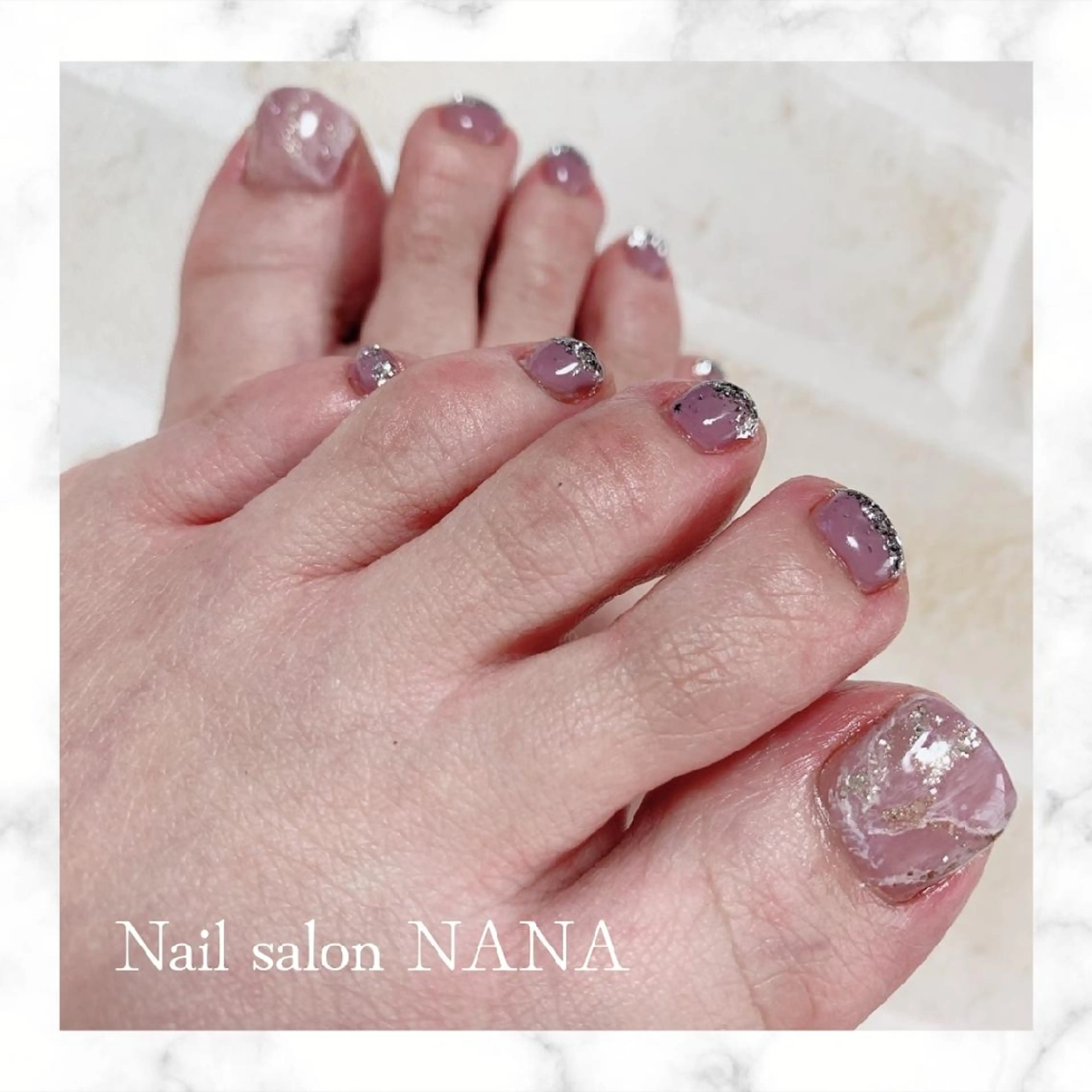 【minimo限定🉐】大理石ネイル💅【大理石アート2本➕他ワンカラー】ケア込み＆オフ込の写真