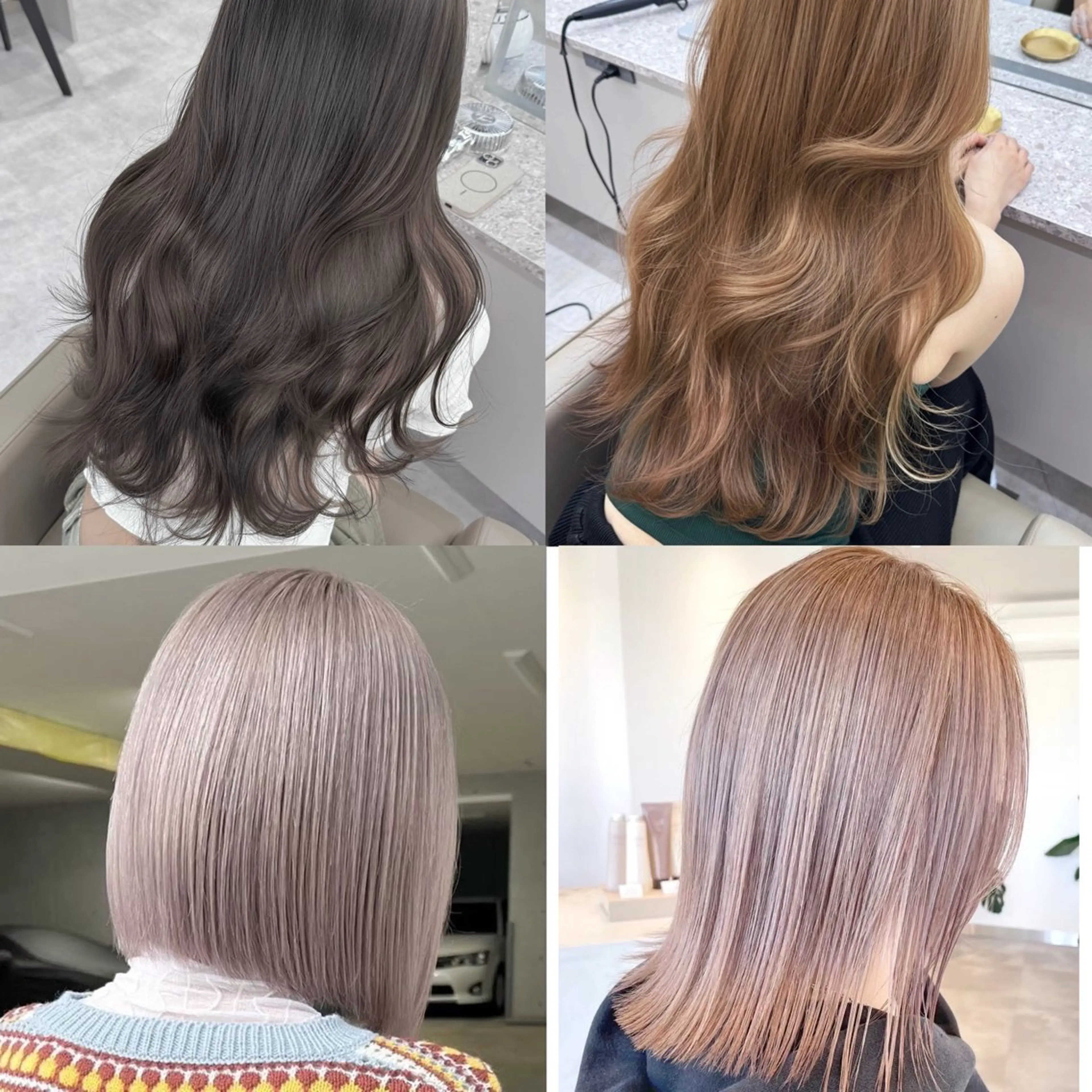 ロング 切りっぱなしボブイヤ リングカラー清水隆央のヘアスタイル