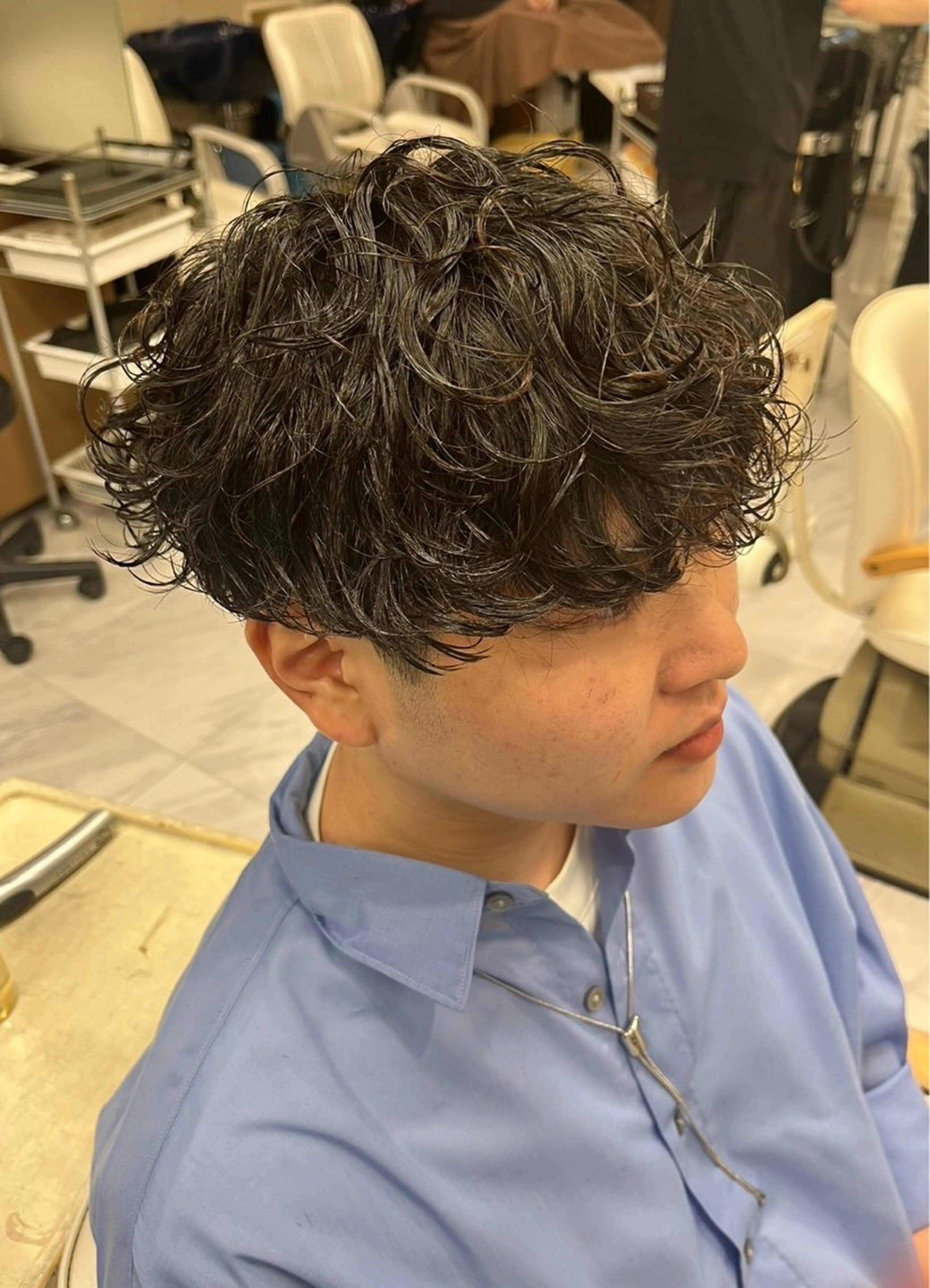 ショート パーマ メンズ メンズパーマ 波巻きパーマ カット パーマ トリートメント ❄️メンズカット 落合諒❄️のヘアスタイル