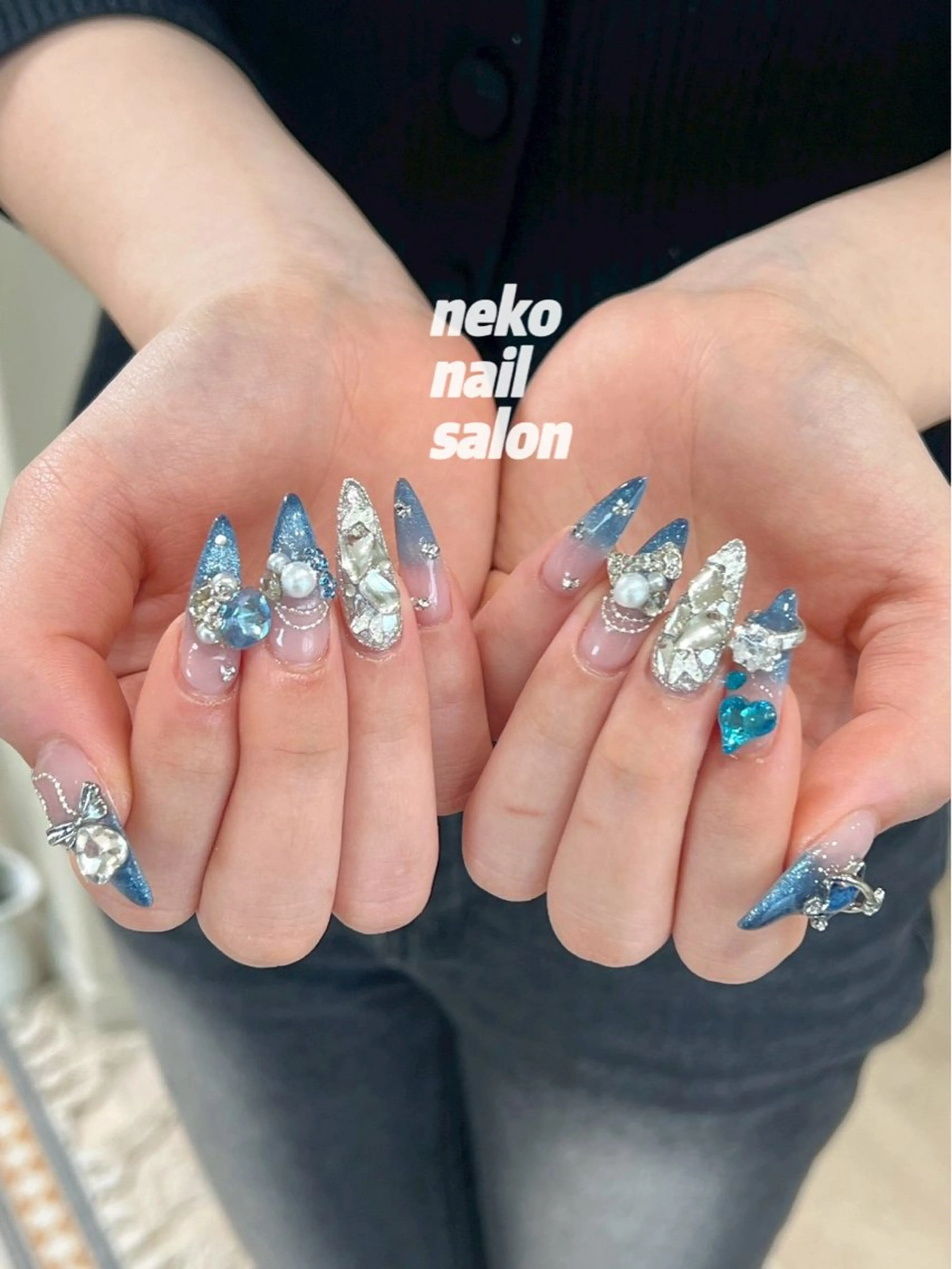 ネイル ラメ(グリッター) ラメグラデーション マグネットネイル ハンドネイル neko nail所属・neko nailのネイルデザイン