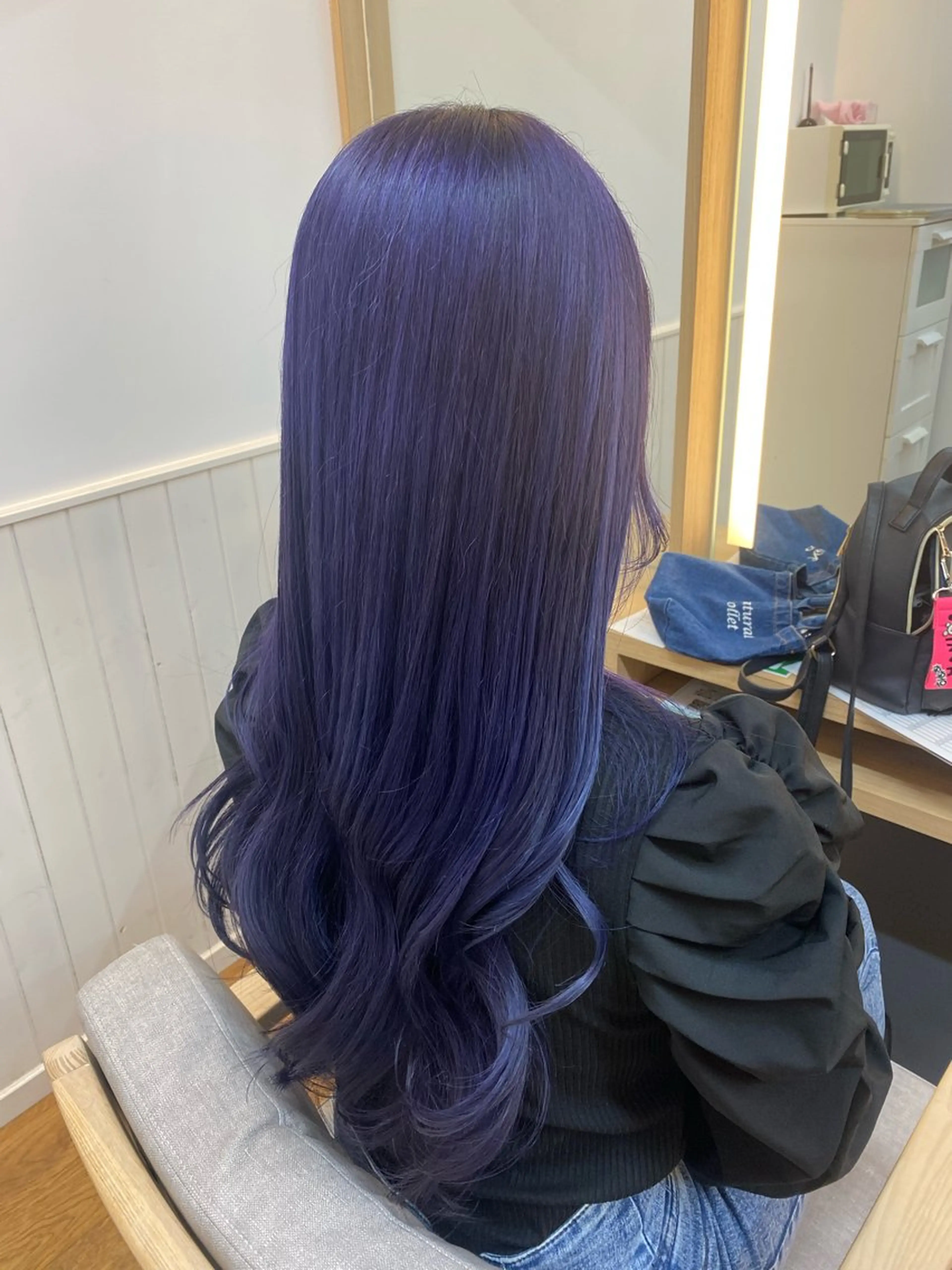 ロング カラー ヘアアレンジ バイオレットカラー ヘアカラー トリートメント 韓国ヘア sasugaのヘアスタイル