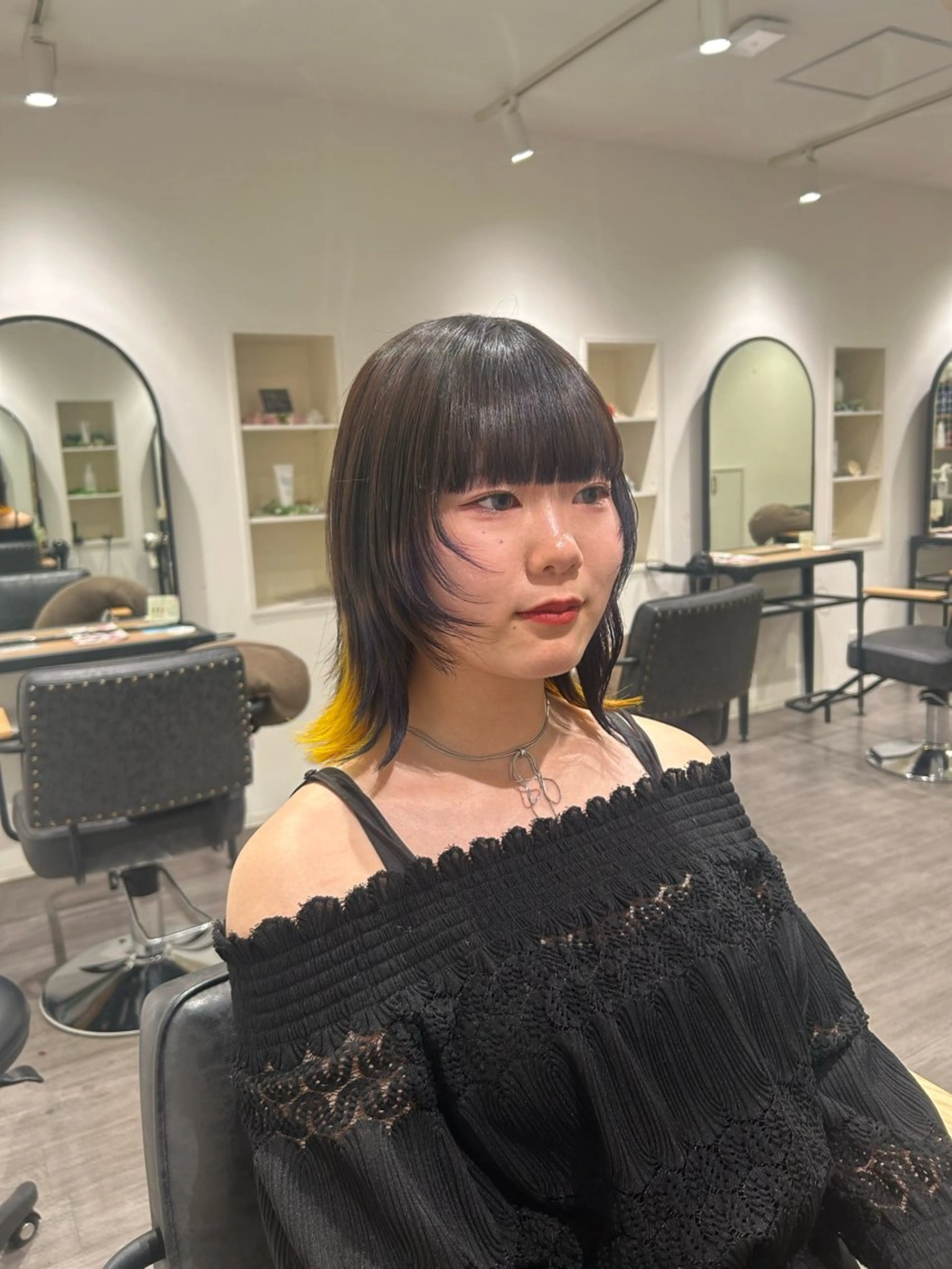 ミディアム カラー ヘアアレンジ ヘアカラー トリートメント cocotte 💟草間紫音💟のヘアスタイル