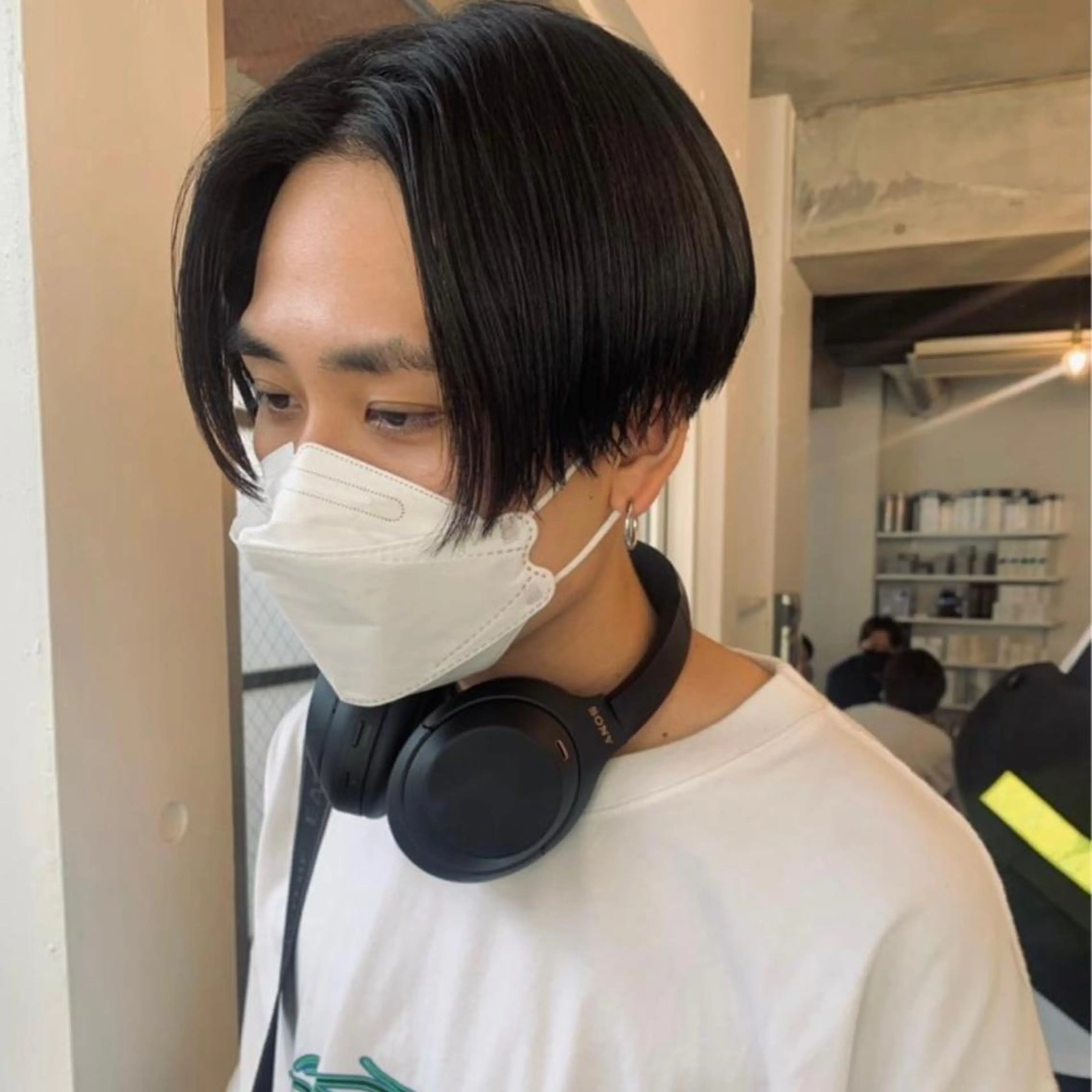 ショート カラー ヘアアレンジ メンズ センターパート コンマヘア メンズパーマ fifth所属・センターパート／マッ シュ／パーマ　あさみのヘアスタイル