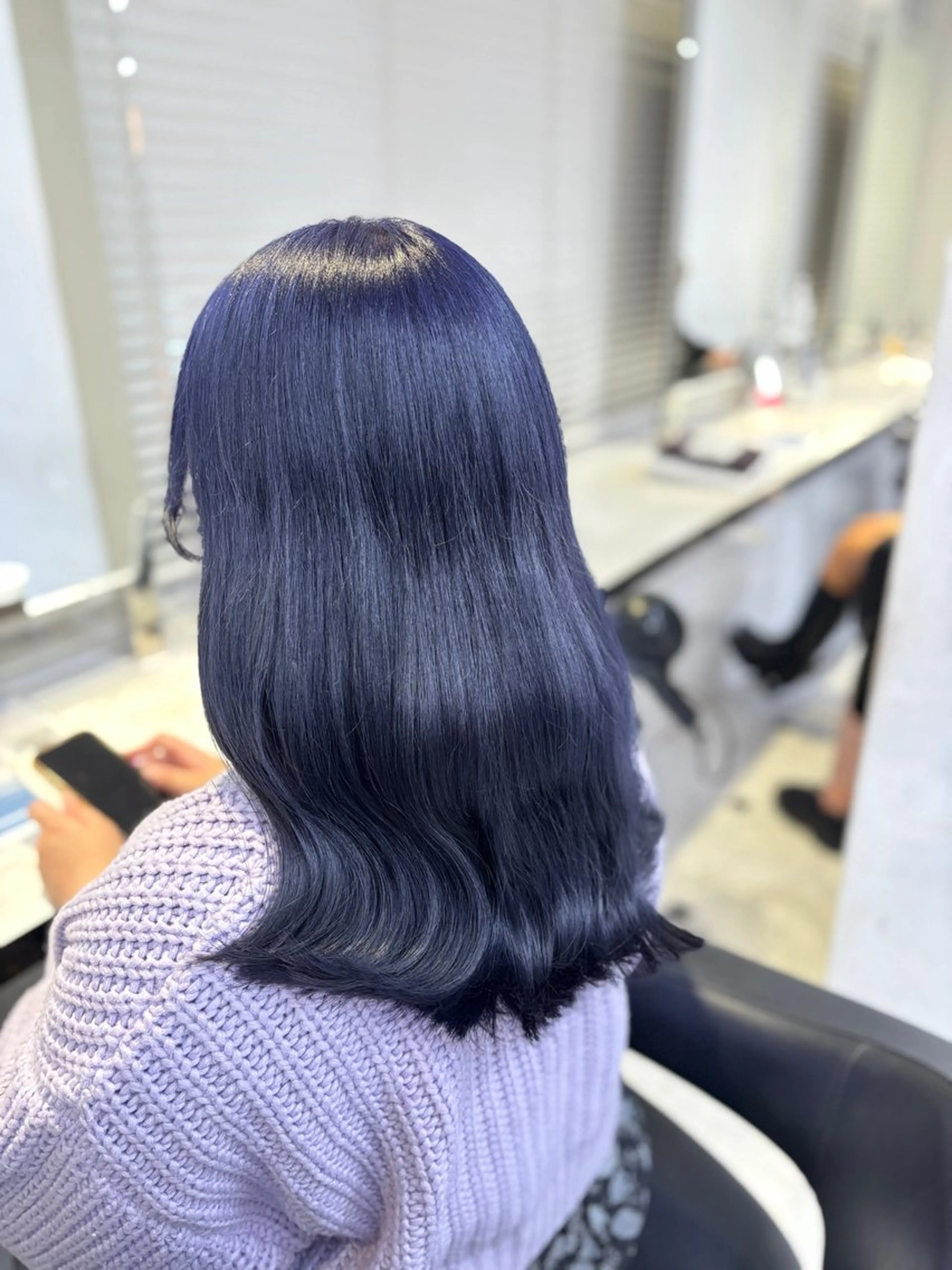 ロング カラー ブリーチ ブルーカラー ケアブリーチ ダブルカラー ラベンダーカラー 💙ハイトーン韓国風 色白ヘア💙manaのヘアスタイル