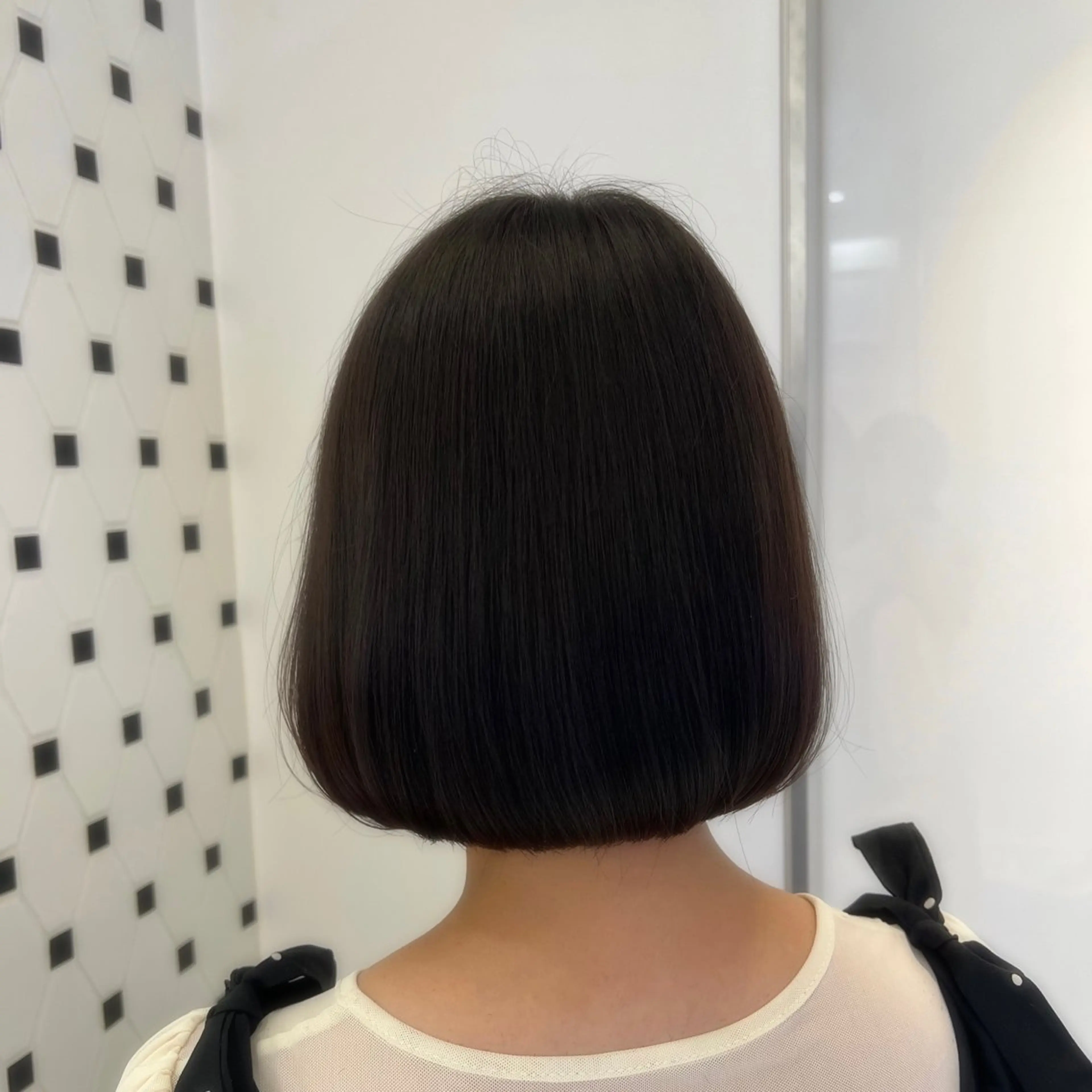 ショート パーマ カット ヘアカラー トリートメント 顔周り/透明感 🤍銀座RINOSEのヘアスタイル