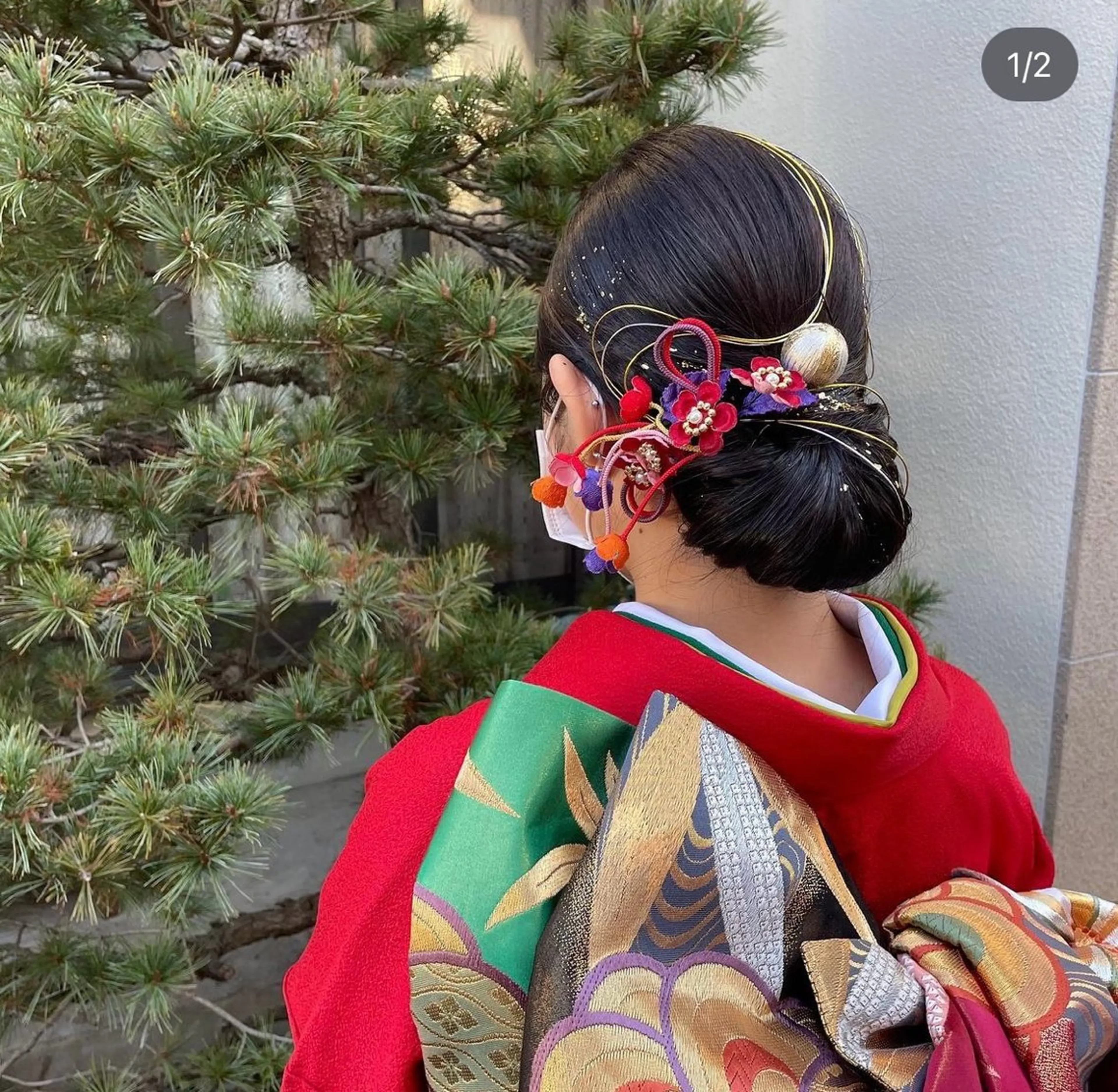 成人式前撮りヘアセットの写真