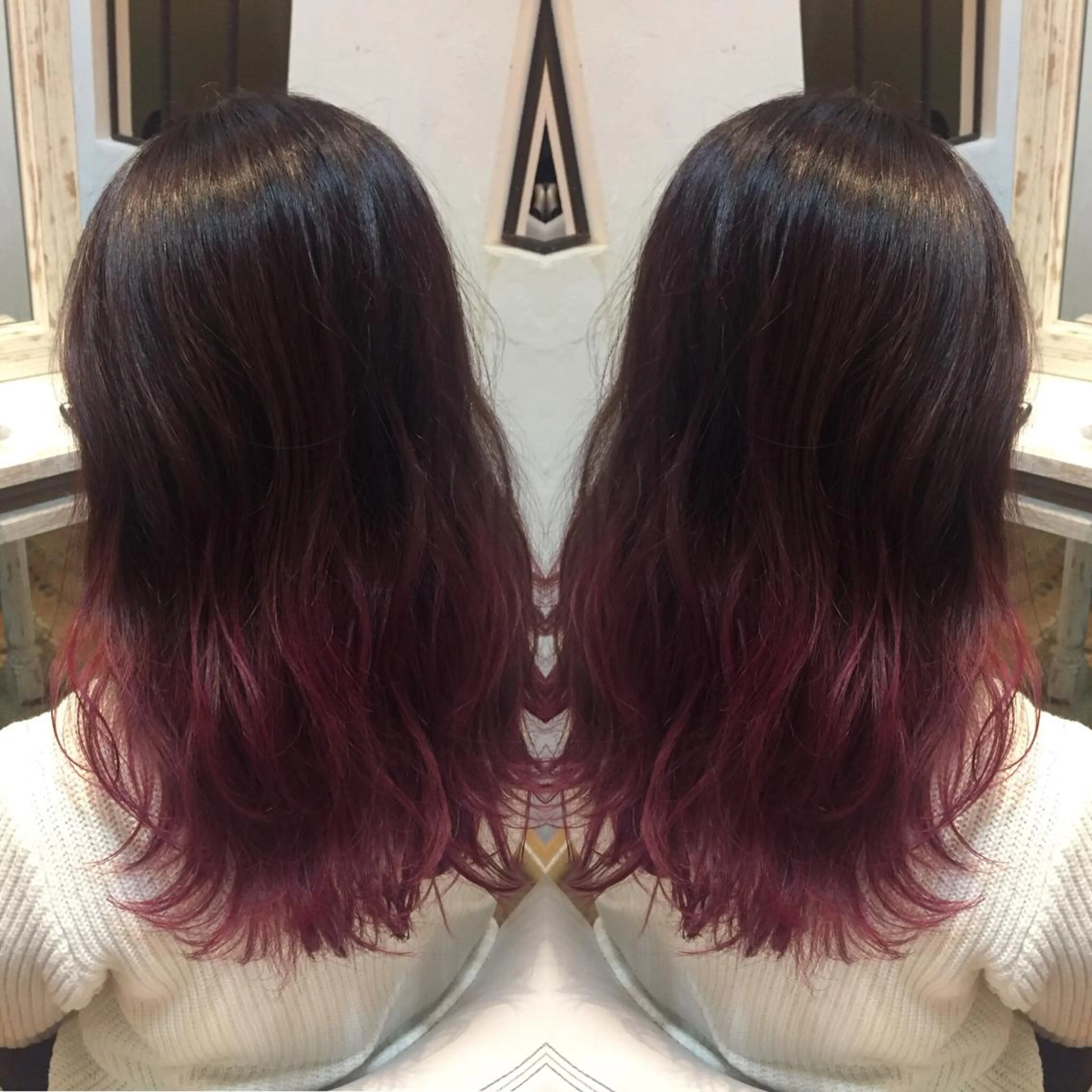 セミロング カラー パーマ ヘアアレンジ メンズ キッズ ネイル マツエク・マツパ グラデーションカラー ピンクカラー カラーマツエク グラデーション ピンク 新宿/髪質改善/ 美髪矯正✨浅江通友のヘアスタイル