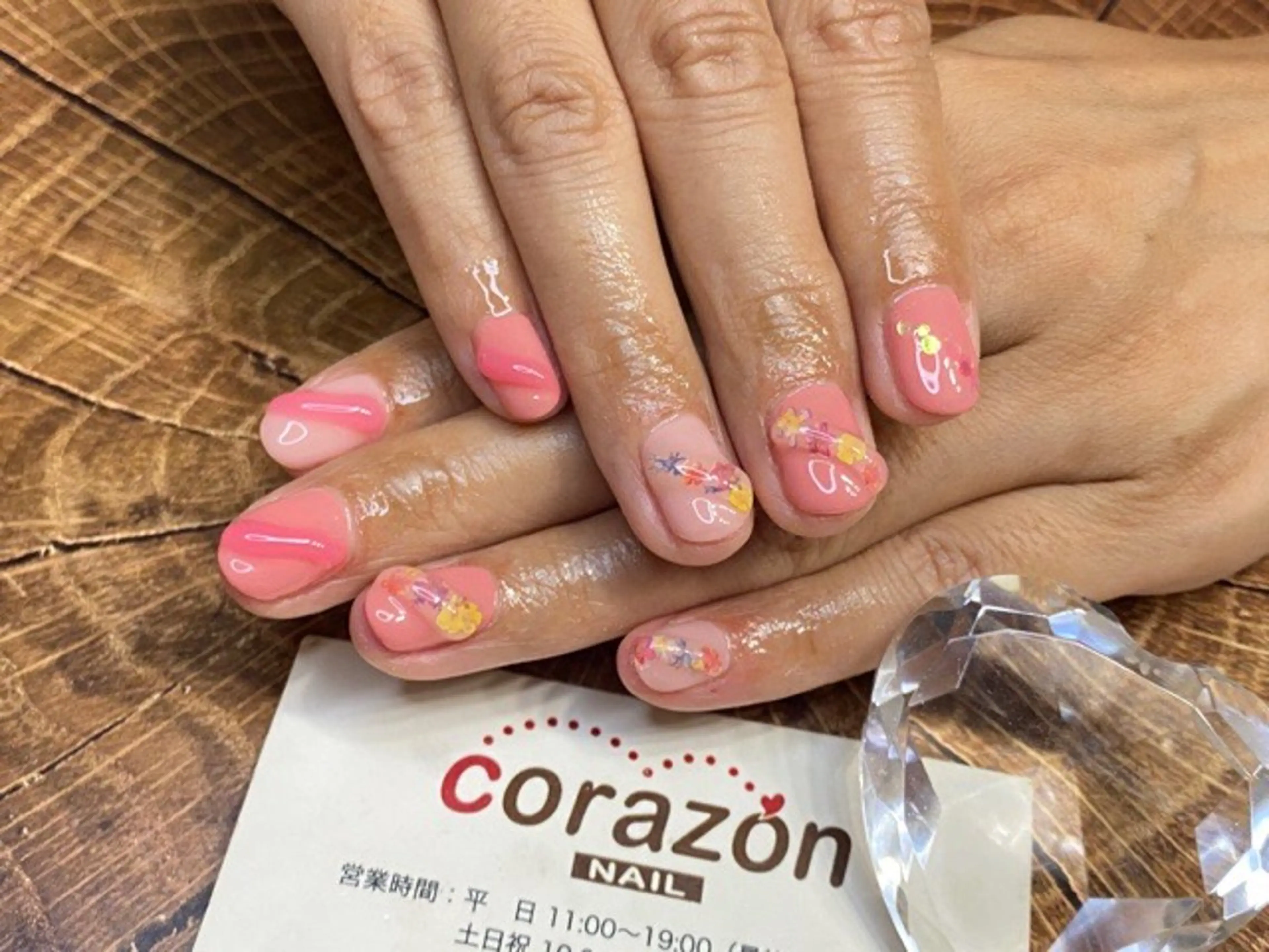 ネイル クリアネイル ピンク corazon所属・ネイリスト aicoのネイルデザイン