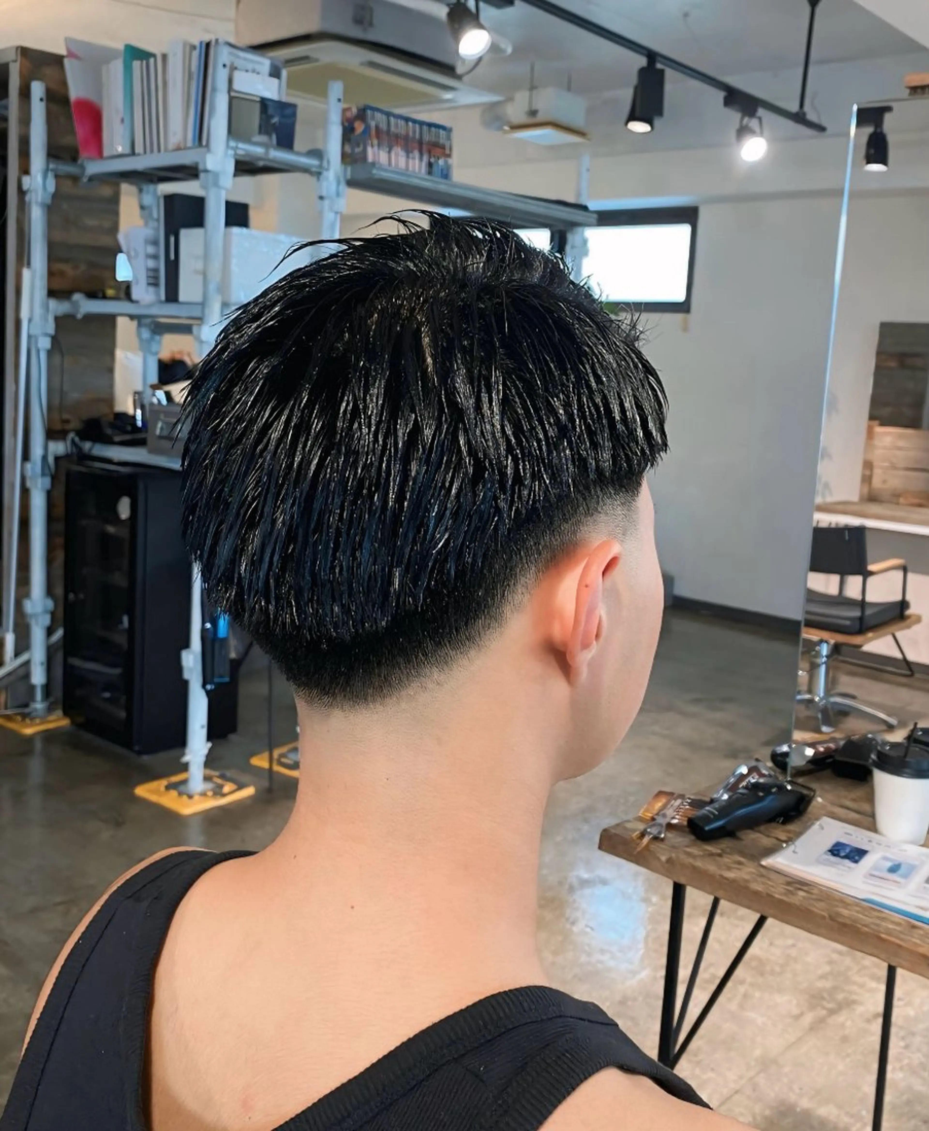 ショート メンズ フェードカット スキンフェード メンズパーマ 特化/中川拓也のヘアスタイル