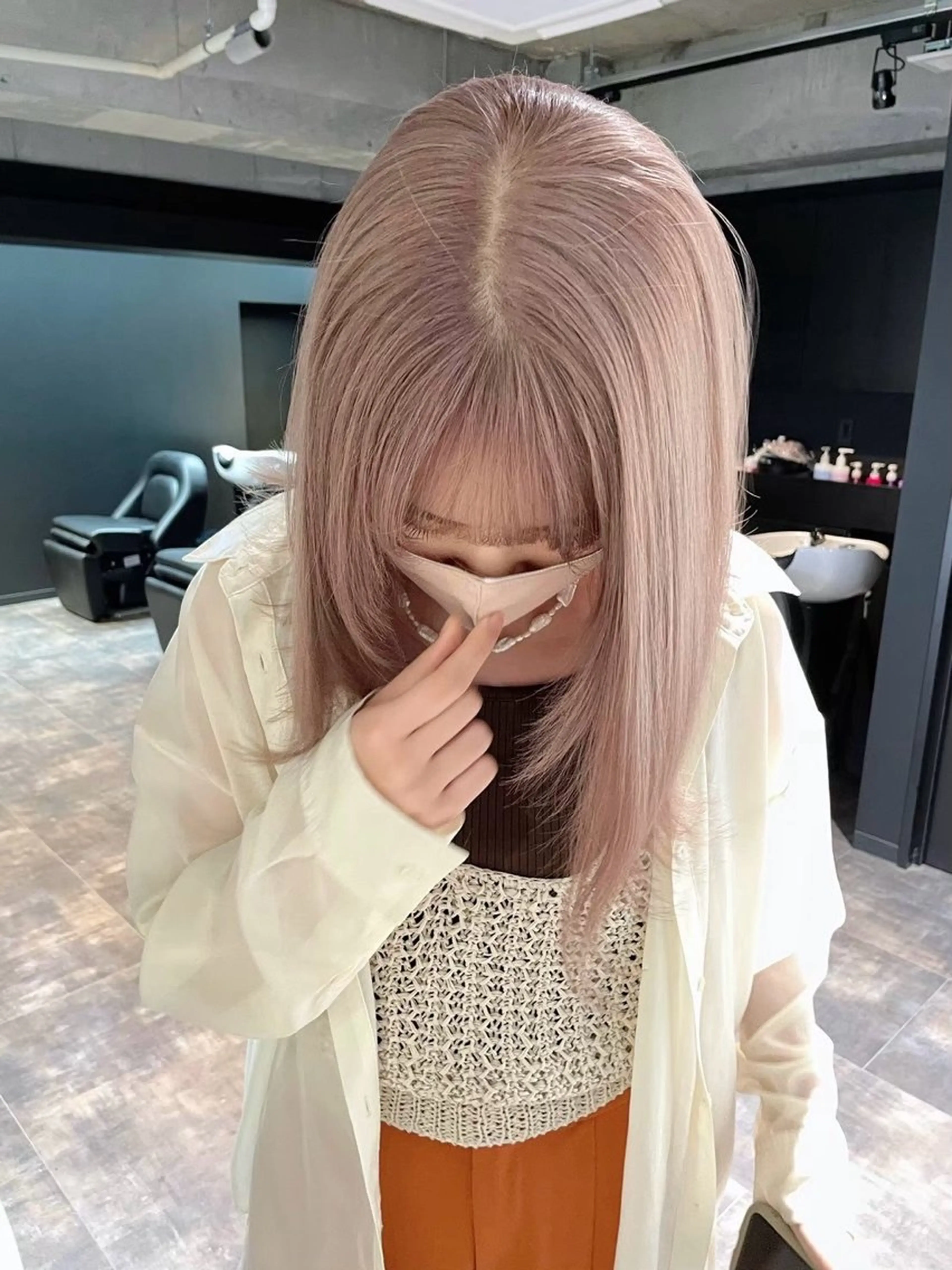 ロング カラー ベージュカラー ミルクティーベージュ ヘアカラー 🐰aina/ ミルクティー/ピンクのヘアスタイル