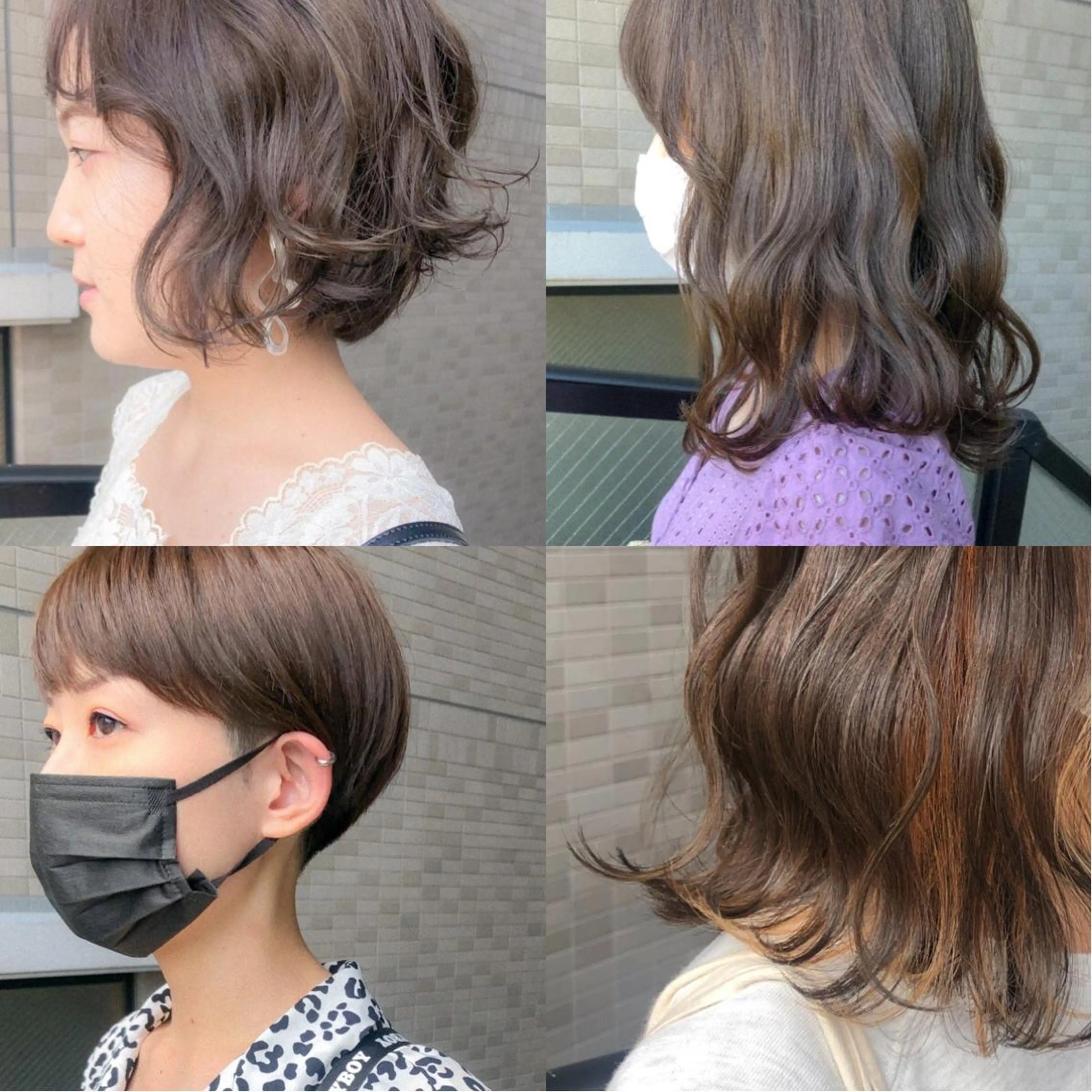 セミロング カラー ブリーチ ブリーチなしカラー カラーパティシエ facce🌼ikoのヘアスタイル