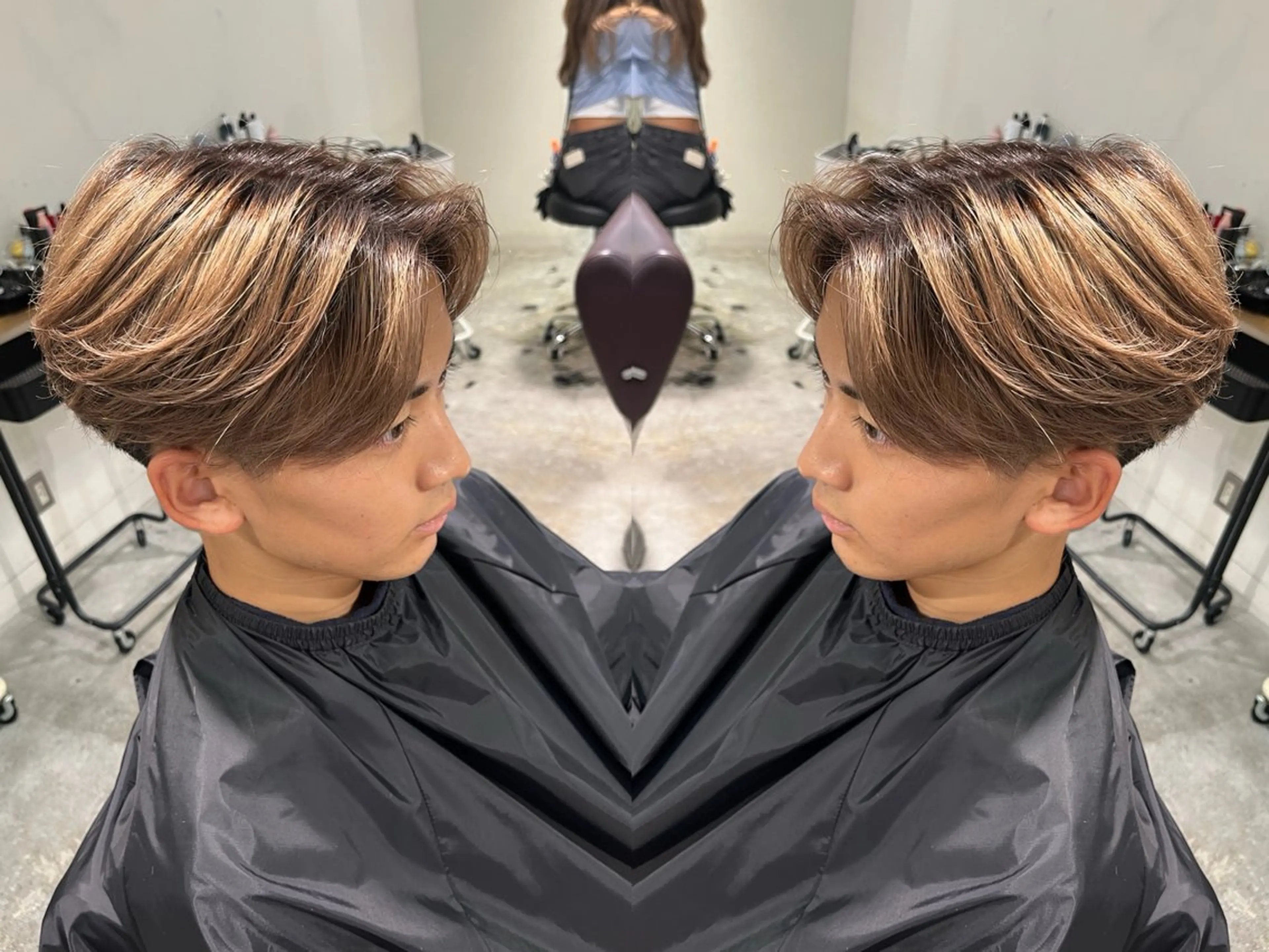 《ミニモ限定》''ブリーチなしダブルカラー''🦨🍇ブリーチしたくないけどなるべく明るくしたいの写真