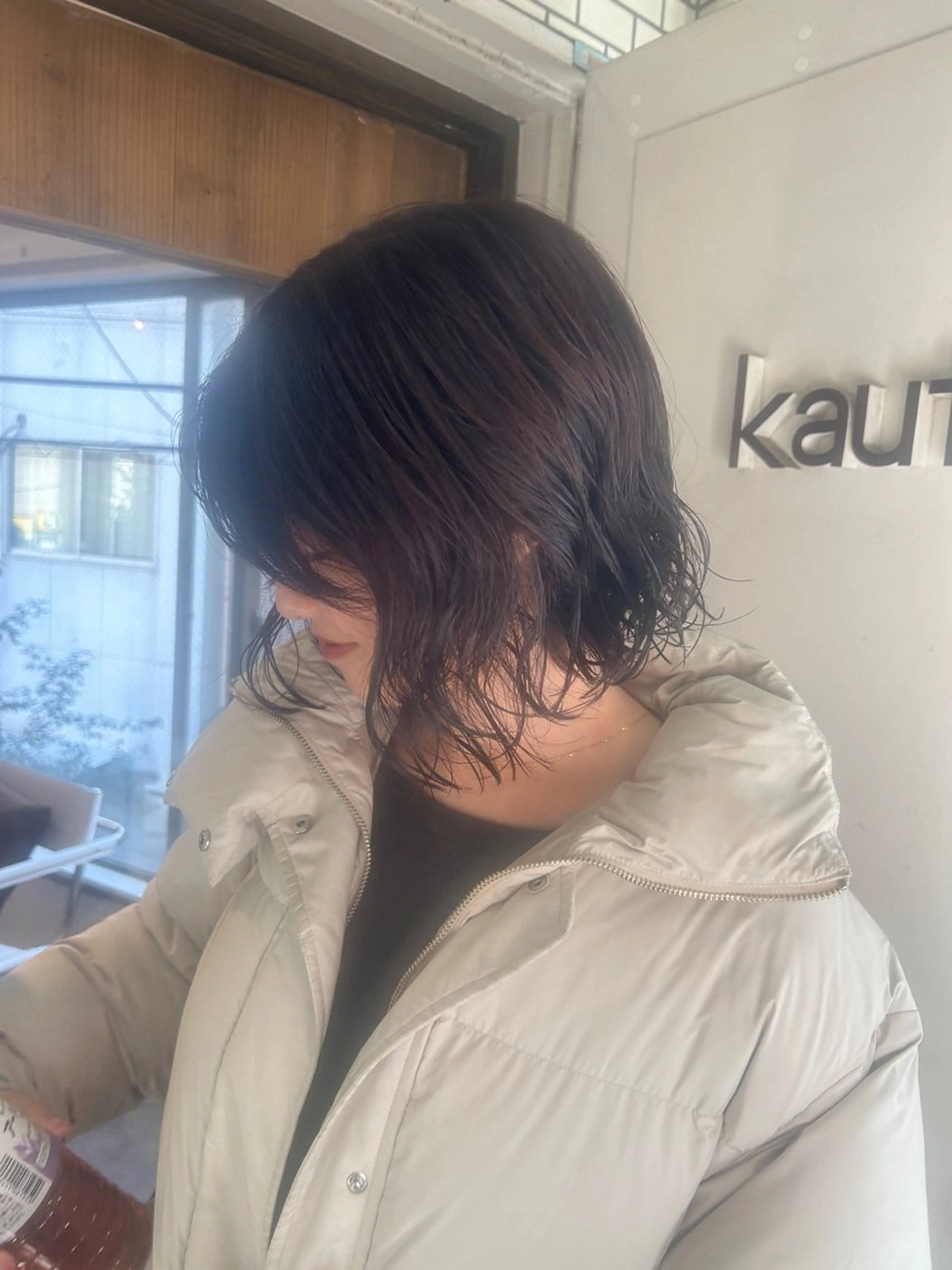 ミディアム カラー パーマ ミディアムパーマ ラベンダーカラー ボブ ストレートパーマ kauti 池袋店所属・メンズカット🍀 かねだしおりのヘアスタイル