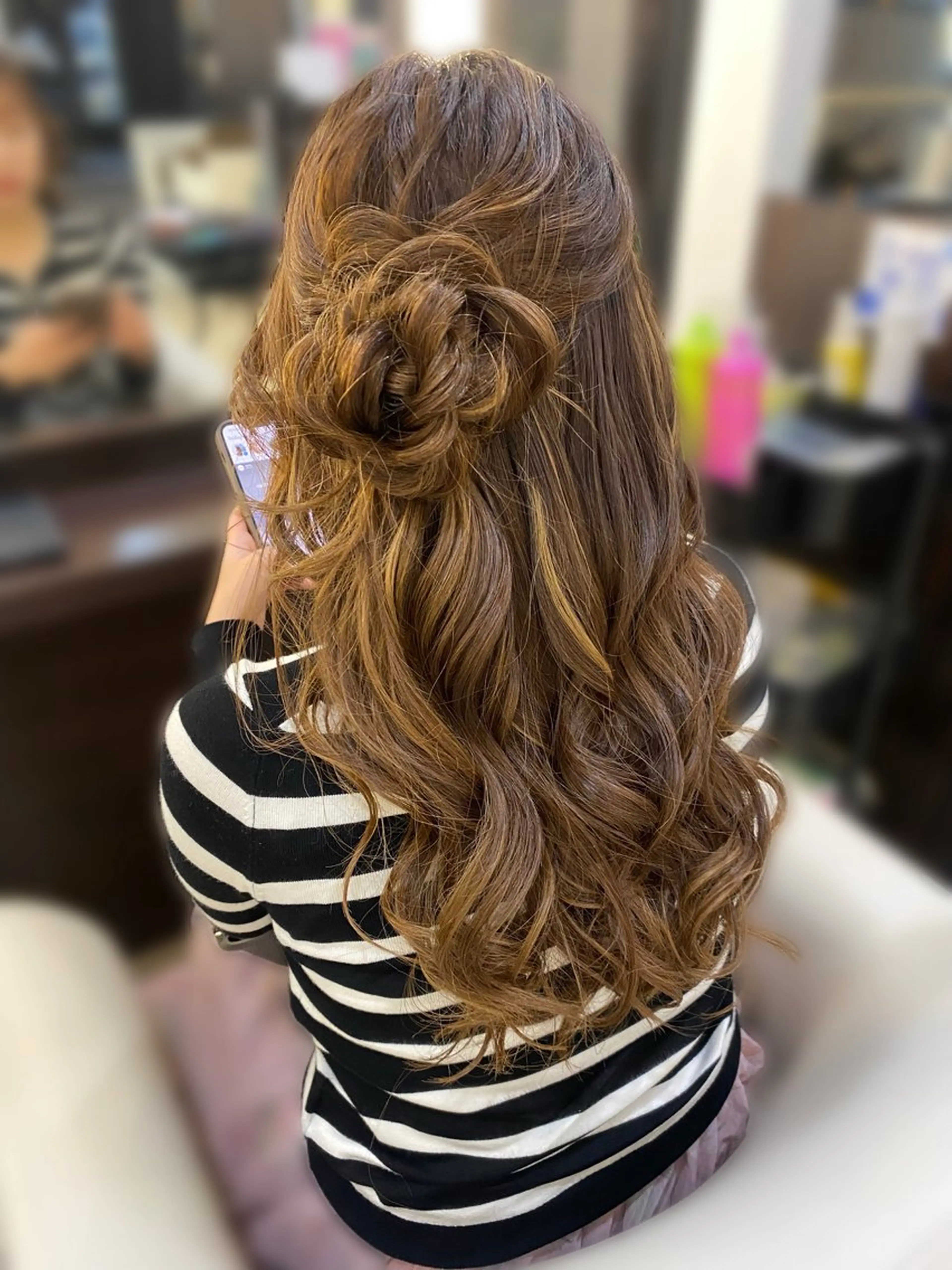 ロング ヘアアレンジ ハーフアップ 石垣廣乃 /Hironoのヘアスタイル