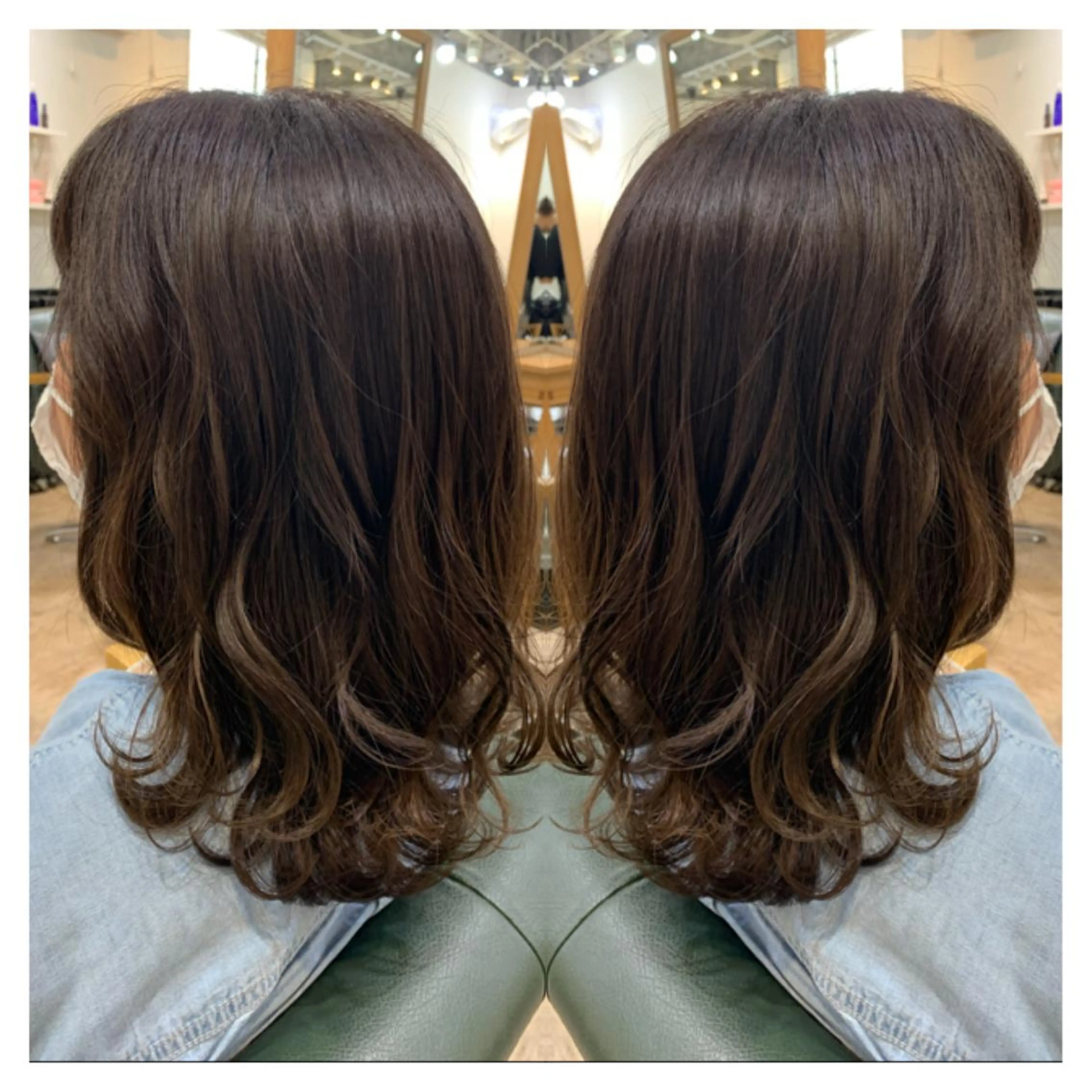 セミロング カラー カット ヘアカラー トリートメント 村山 茉衣のヘアスタイル