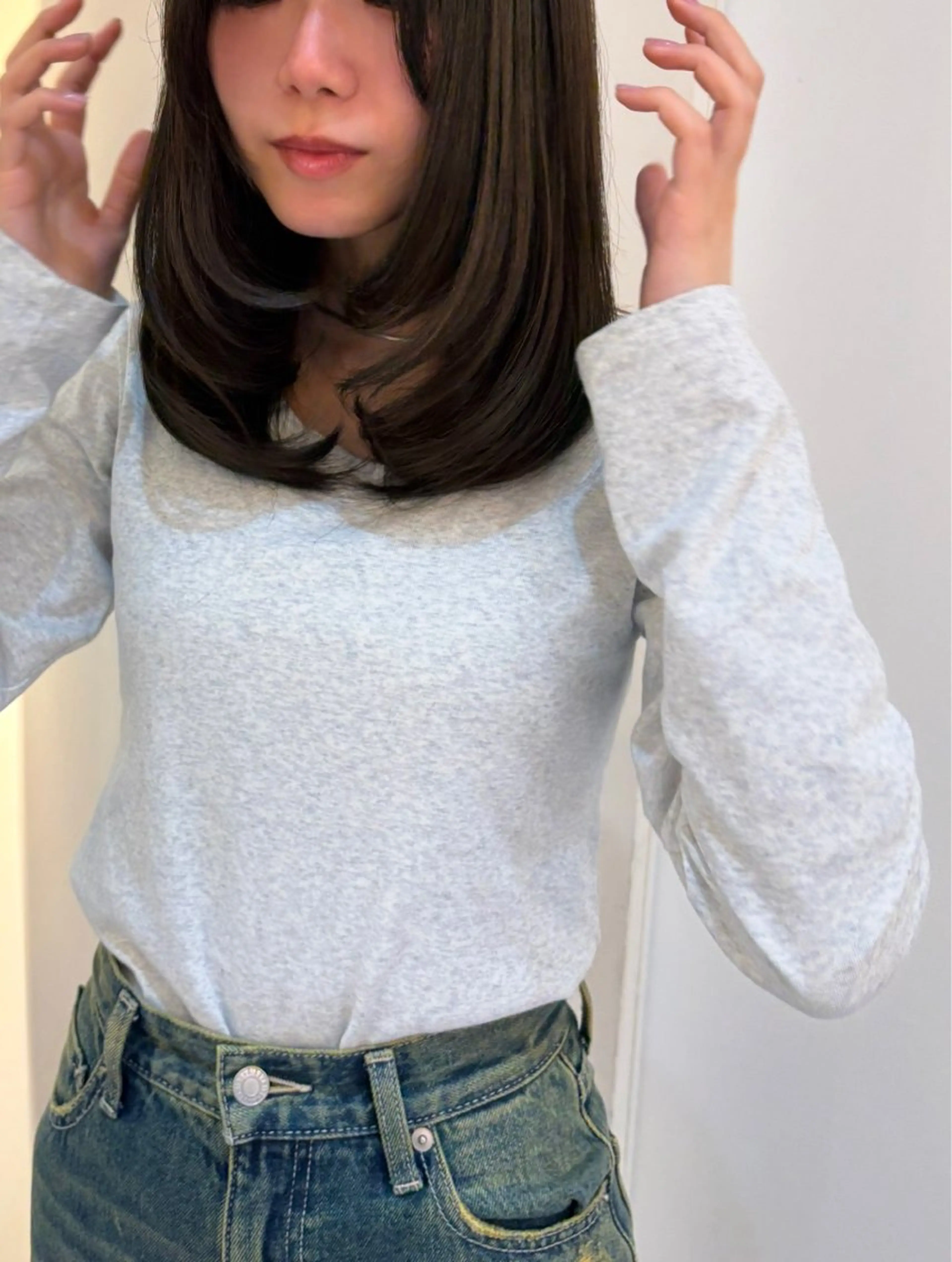 セミロング カラー カット ヘアカラー nok所属・レイヤー/ベージュ/ どますず🌺のヘアスタイル