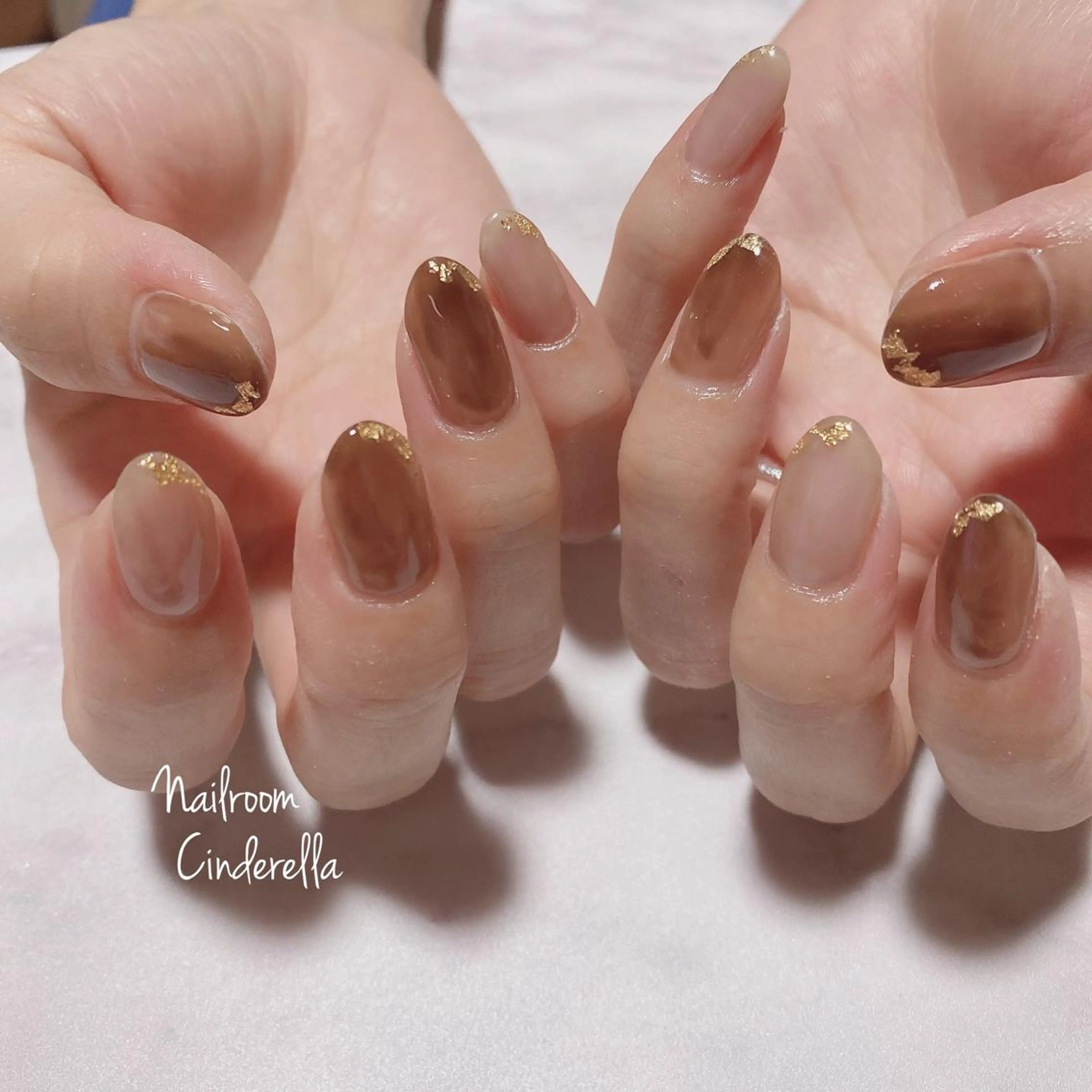 ネイル ブラウン Nailroom. Cinderellaのネイルデザイン