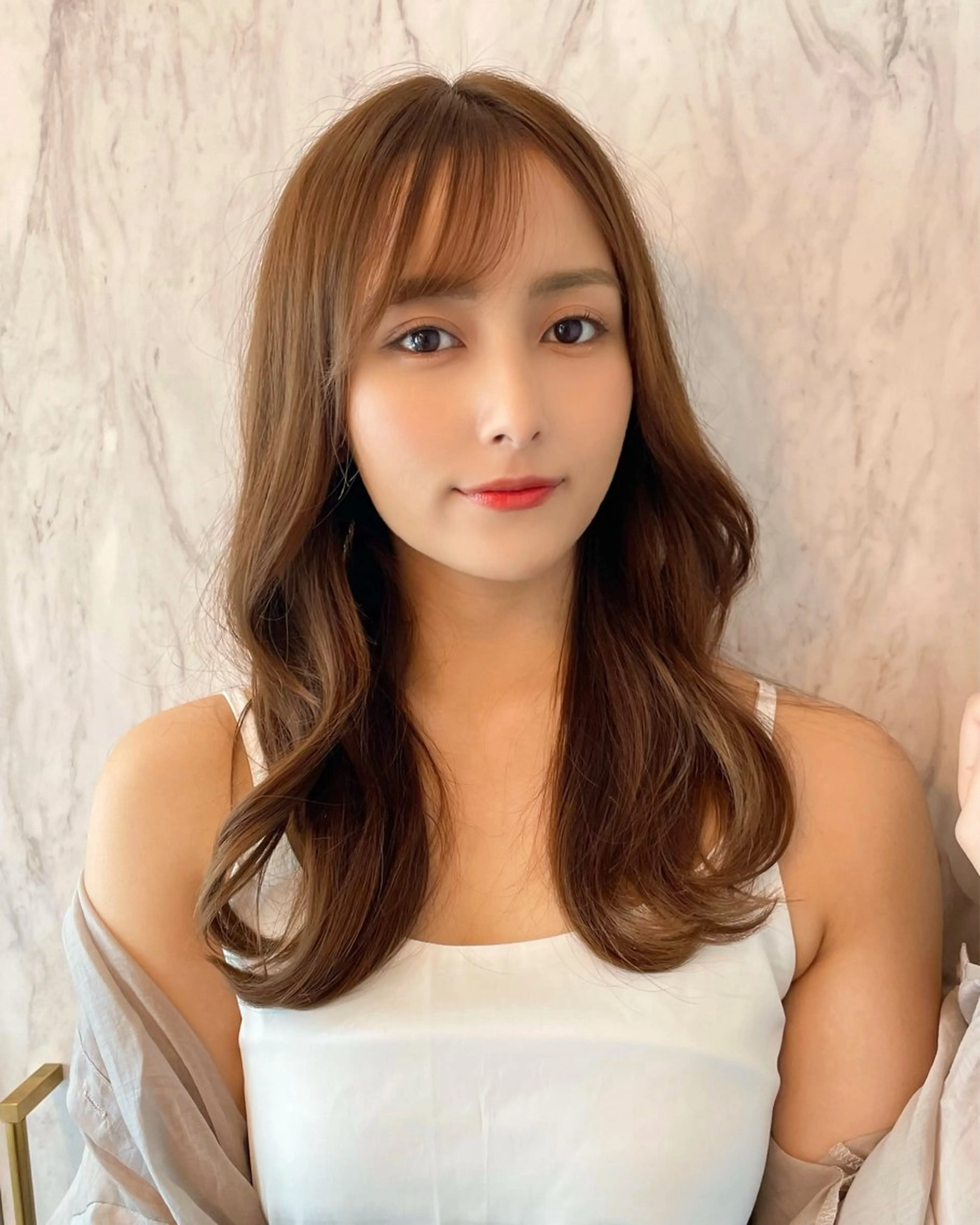 セミロング カラー カット ヘアカラー トリートメント 韓国ヘア🤍顔周り/ 髪質改善✨/林遼一郎のヘアスタイル