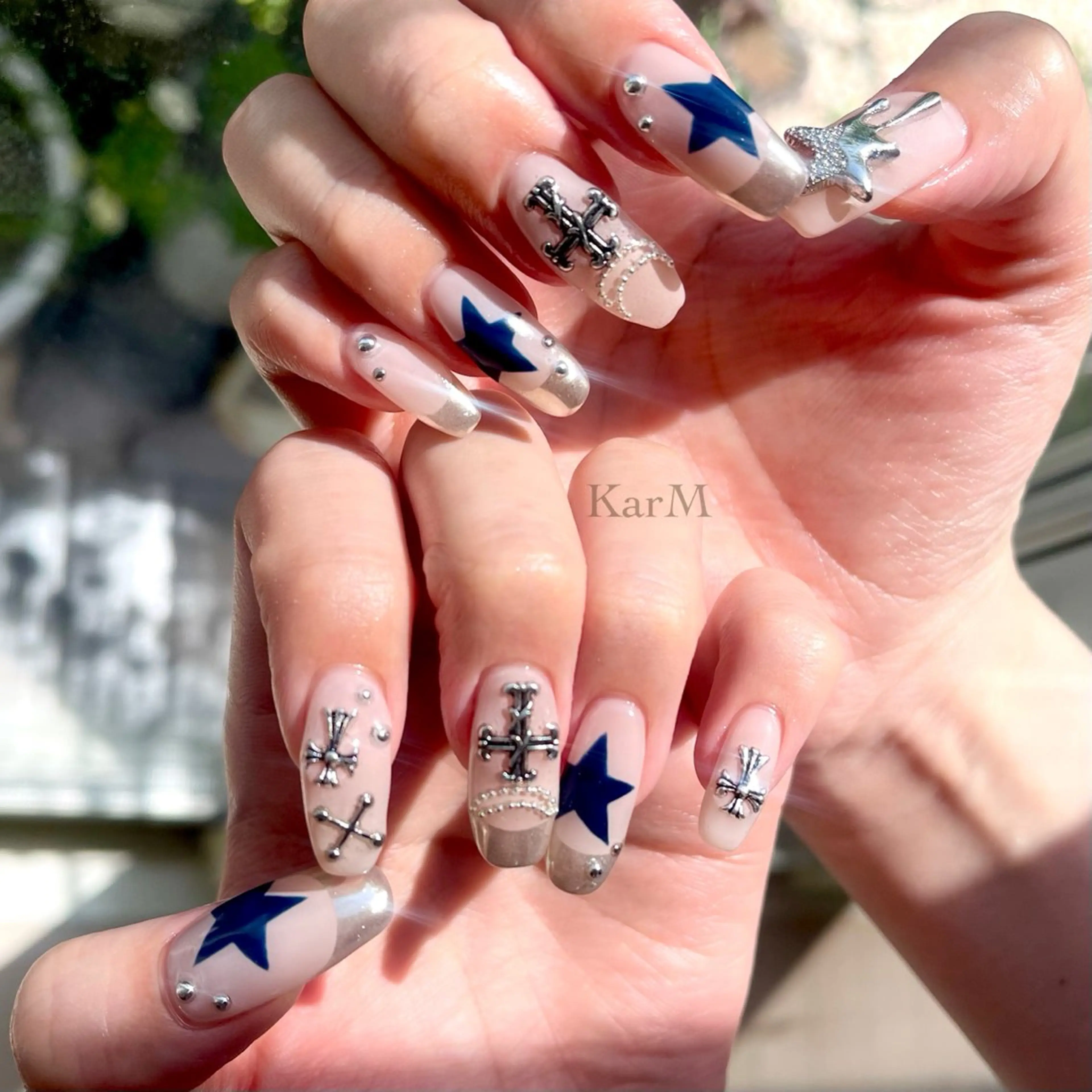 ネイル オーロラネイル チークネイル フラッシュネイル フレンチネイル グラデーション ハンドネイル ogino karinのネイルデザイン