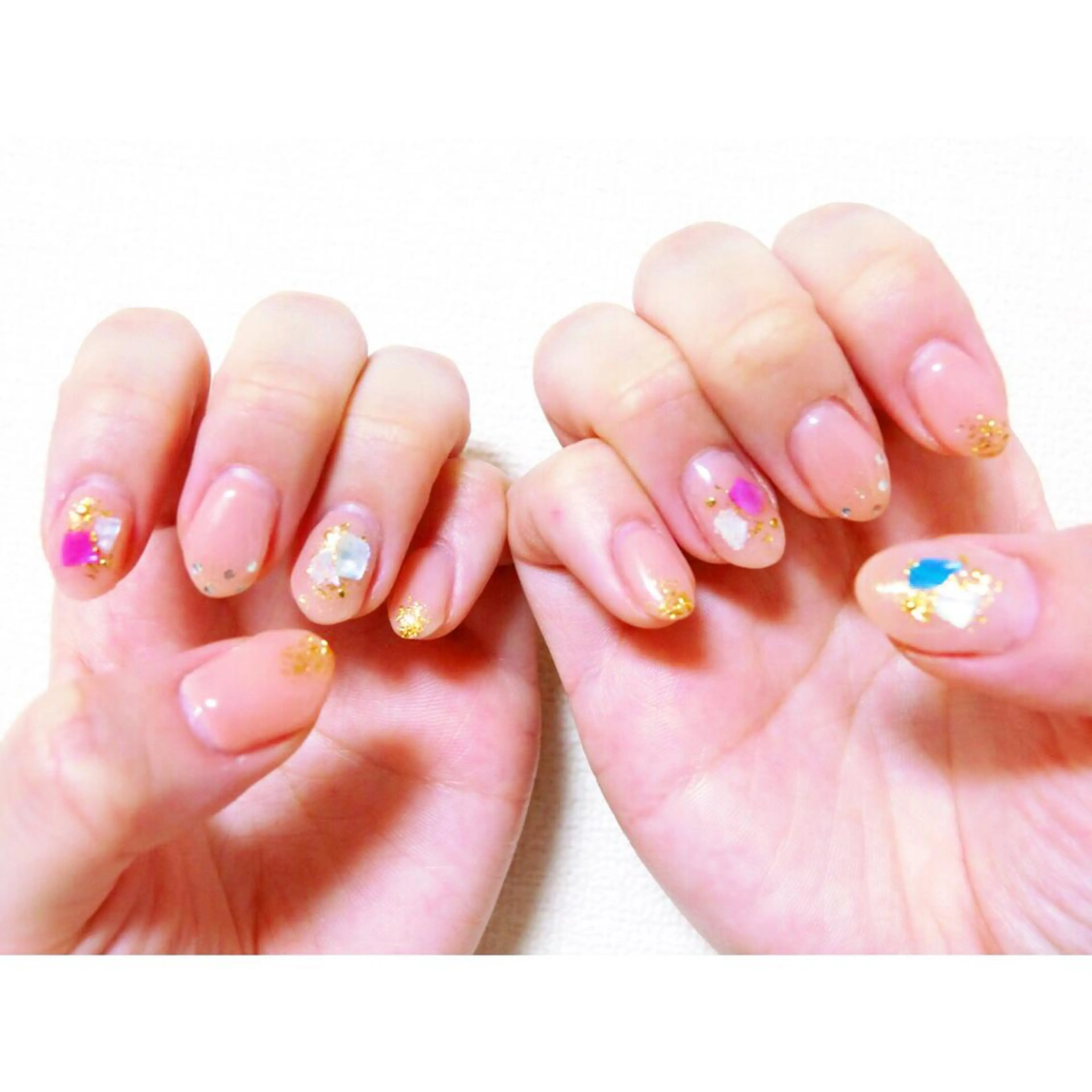 ネイル 痛ネイル/ワンホン/ フィルイン/長さだしのネイルデザイン