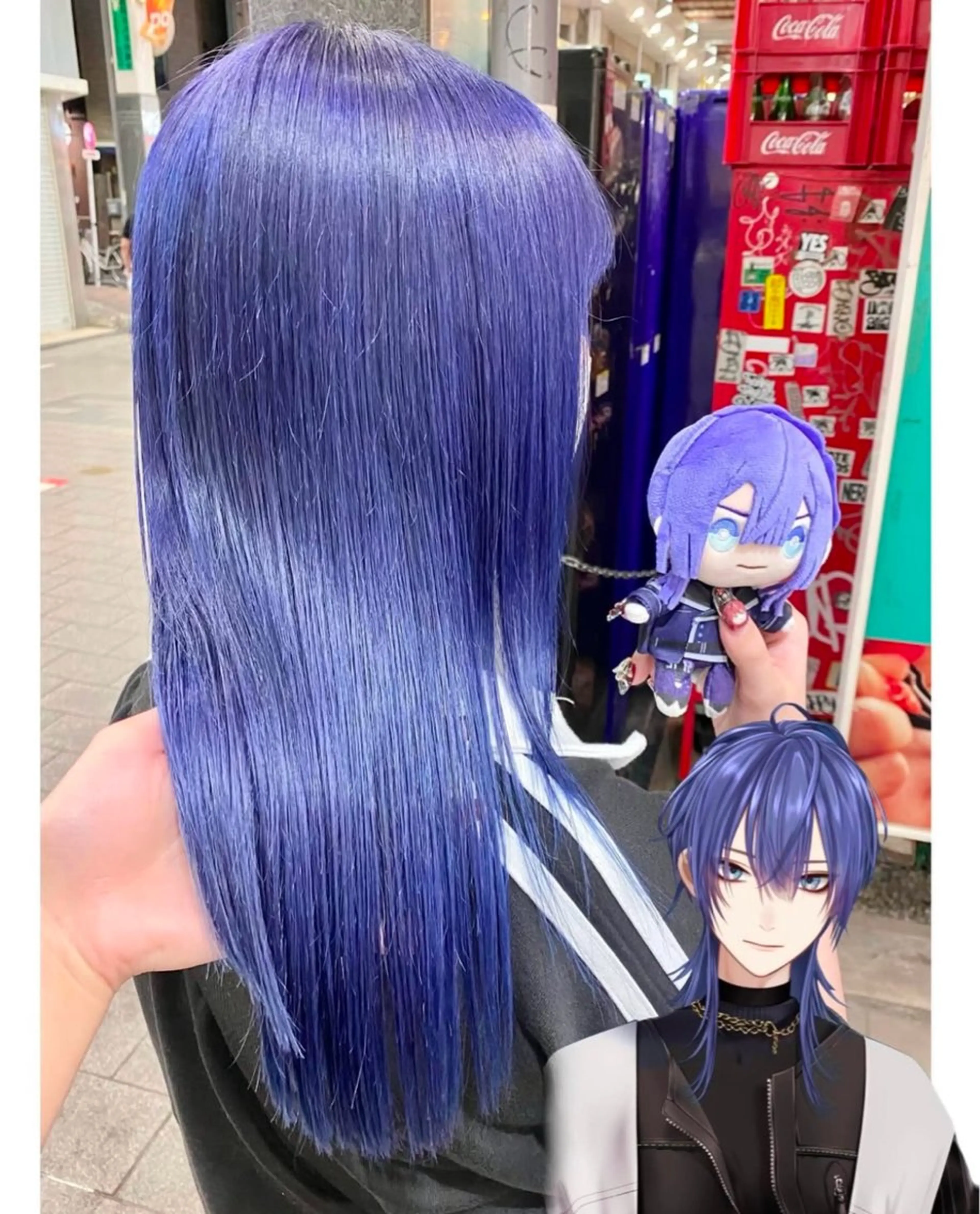 ミディアム カラー ブルーカラー ブルーパープル パープルカラー ヘアカラー GARU-ガル-所属・TSUNO🦖 派手髪/オタク美容師のヘアスタイル