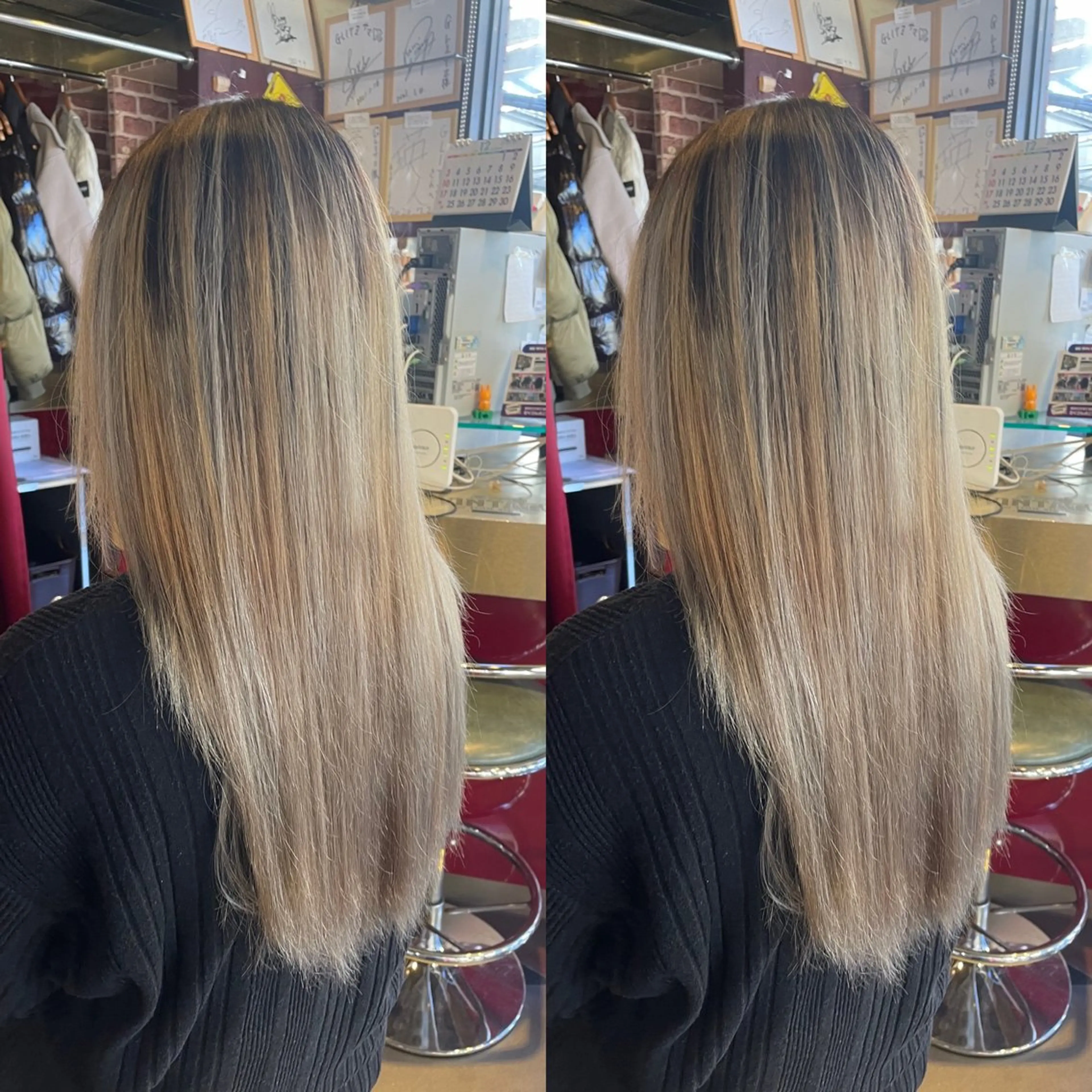 ロング カラー バレイヤージュ ブリーチ ブロンド ケアブリーチ レイヤーカット 👑派手髪/カット 👑ANRYのヘアスタイル