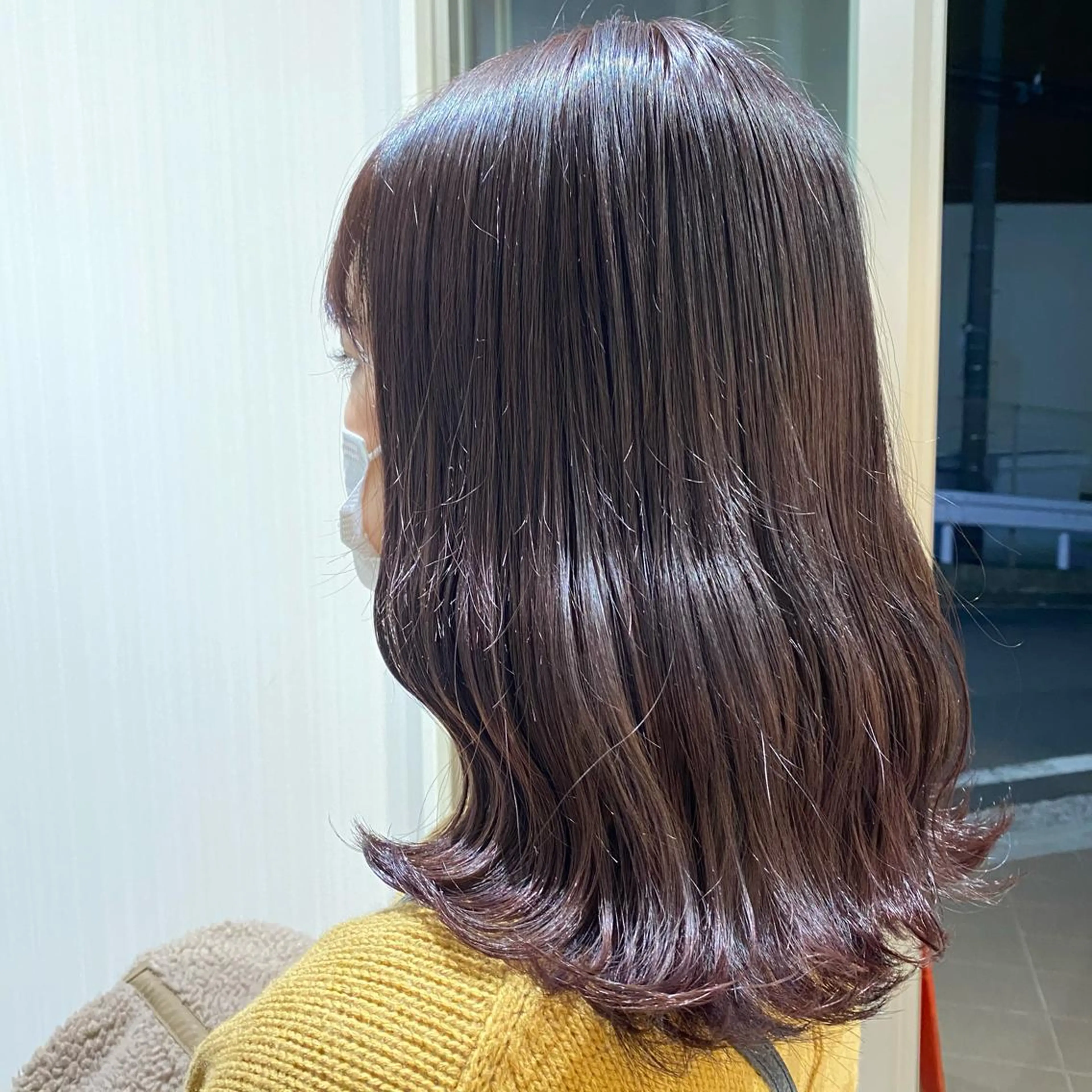 ミディアム カラー ラベンダーカラー カット 神奈川大学最寄り白楽 三本松巧のヘアスタイル