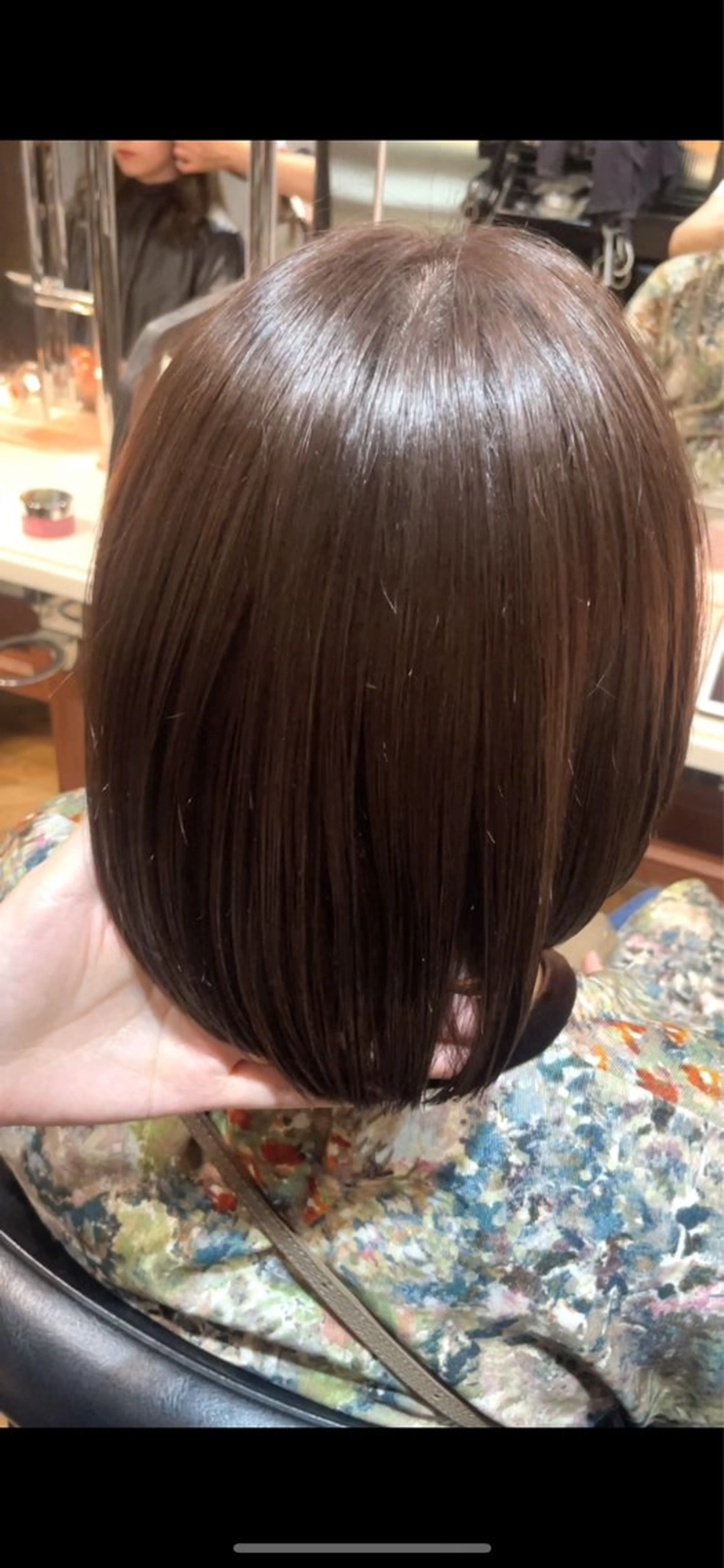 ミディアム カラー ベージュカラー ブリーチ ブラウンカラー ブリーチなしカラー ボブ カット ヘアカラー トリートメント BEBE所属・ご新規様限定 透明感カラーKANAのヘアスタイル