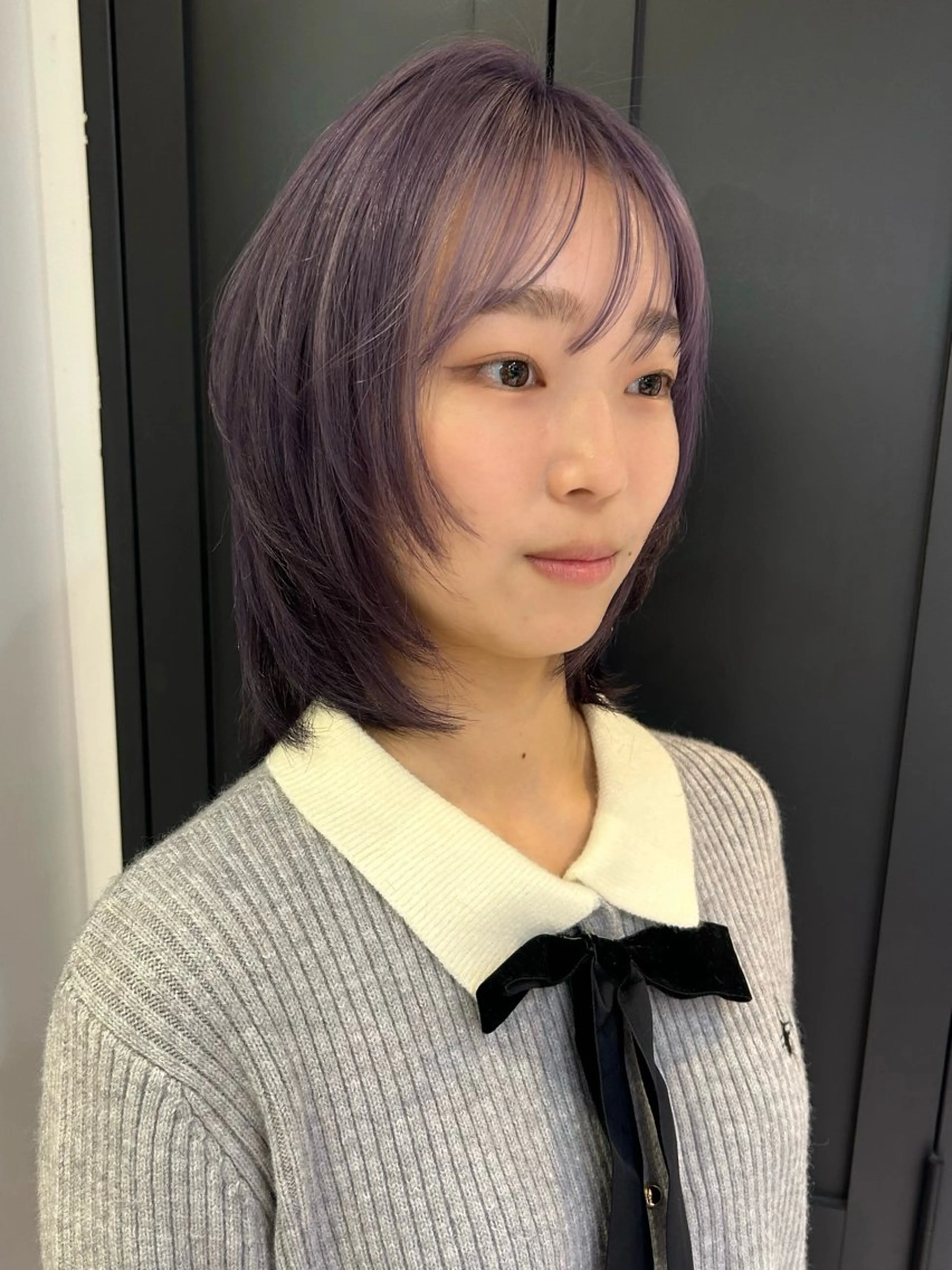 ミディアム カラー パーマ メンズ カット ヘアカラー レイヤー/透明感/ ブリーチなし/わかなのヘアスタイル