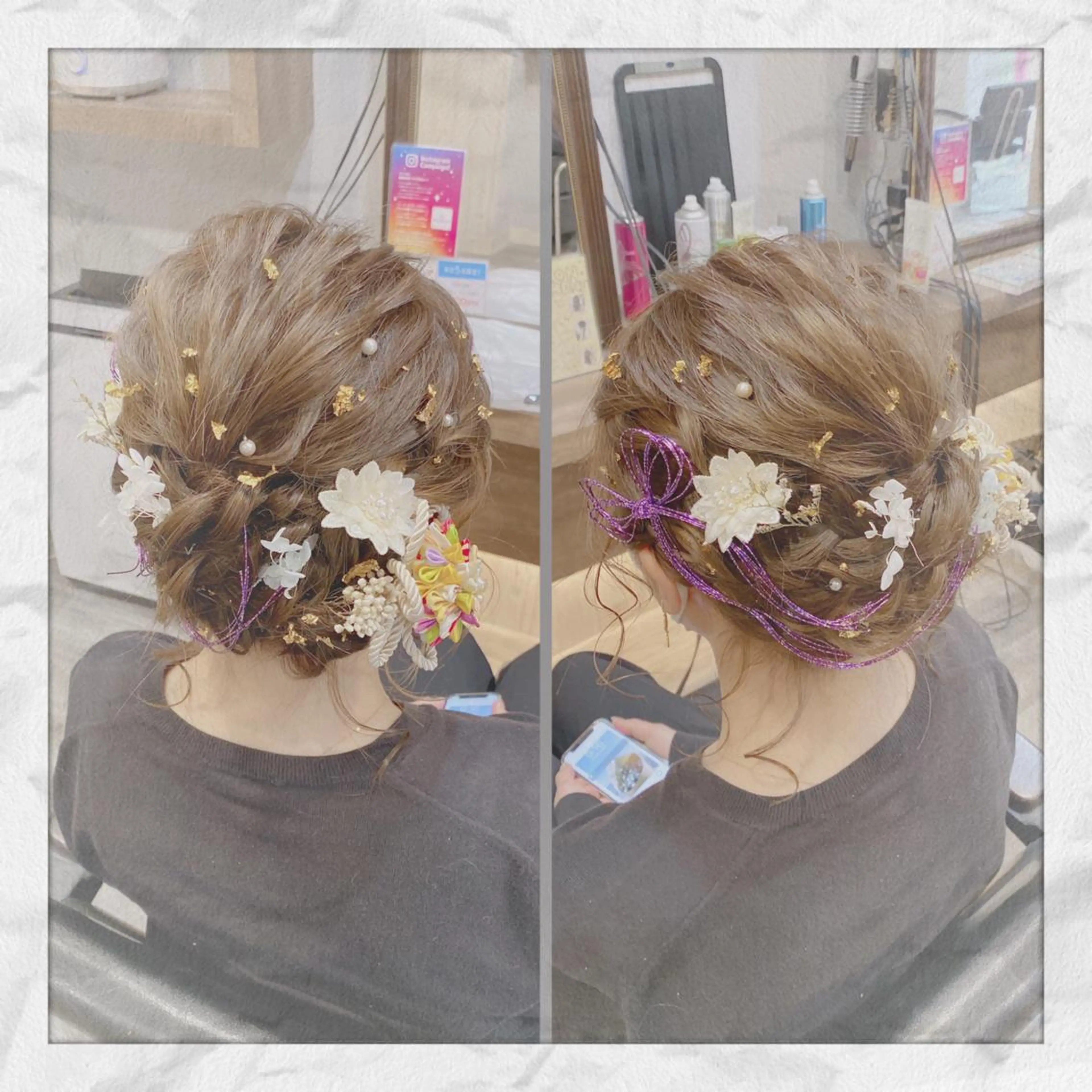 セミロング ヘアアレンジ ヘアセット ヘアセット/着付け 𓇼 松本 夏美𓇼のヘアスタイル