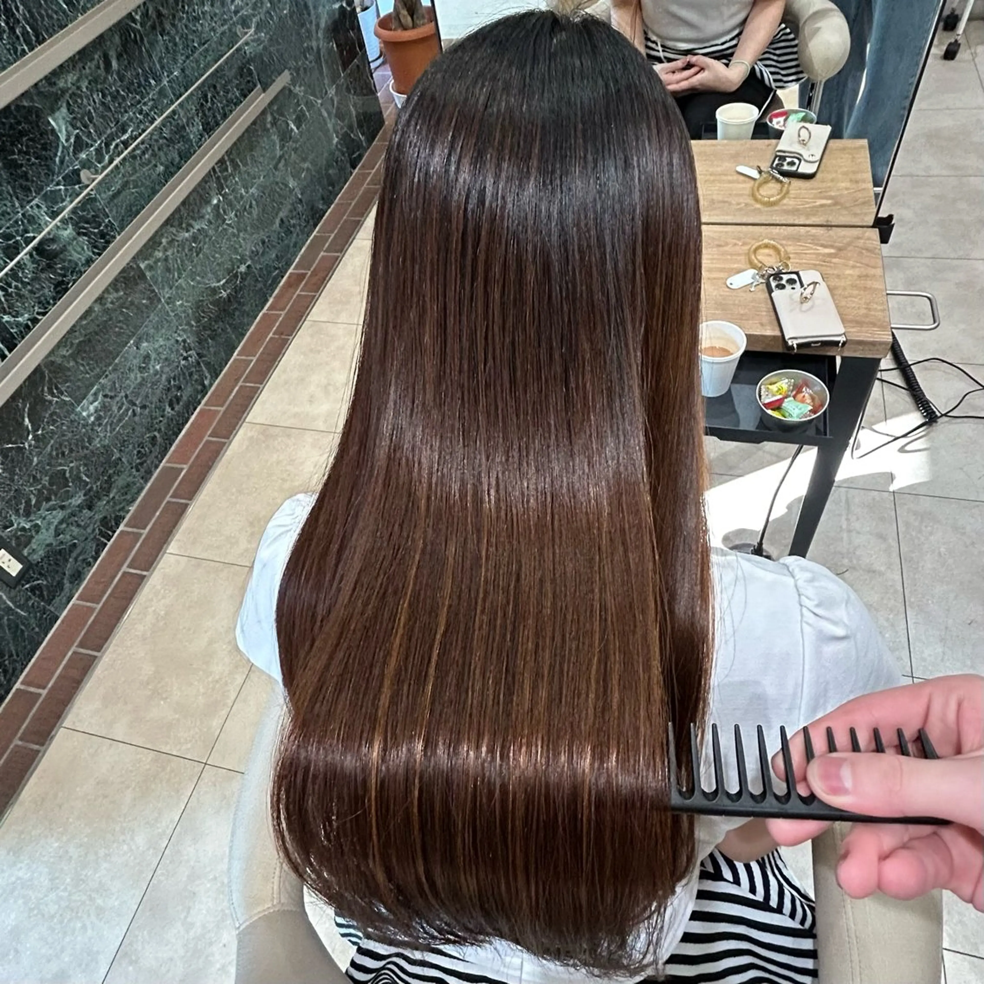 ロング カット 縮毛矯正 トリートメント 艶髪/髪質改善 【熊野隼人】のヘアスタイル