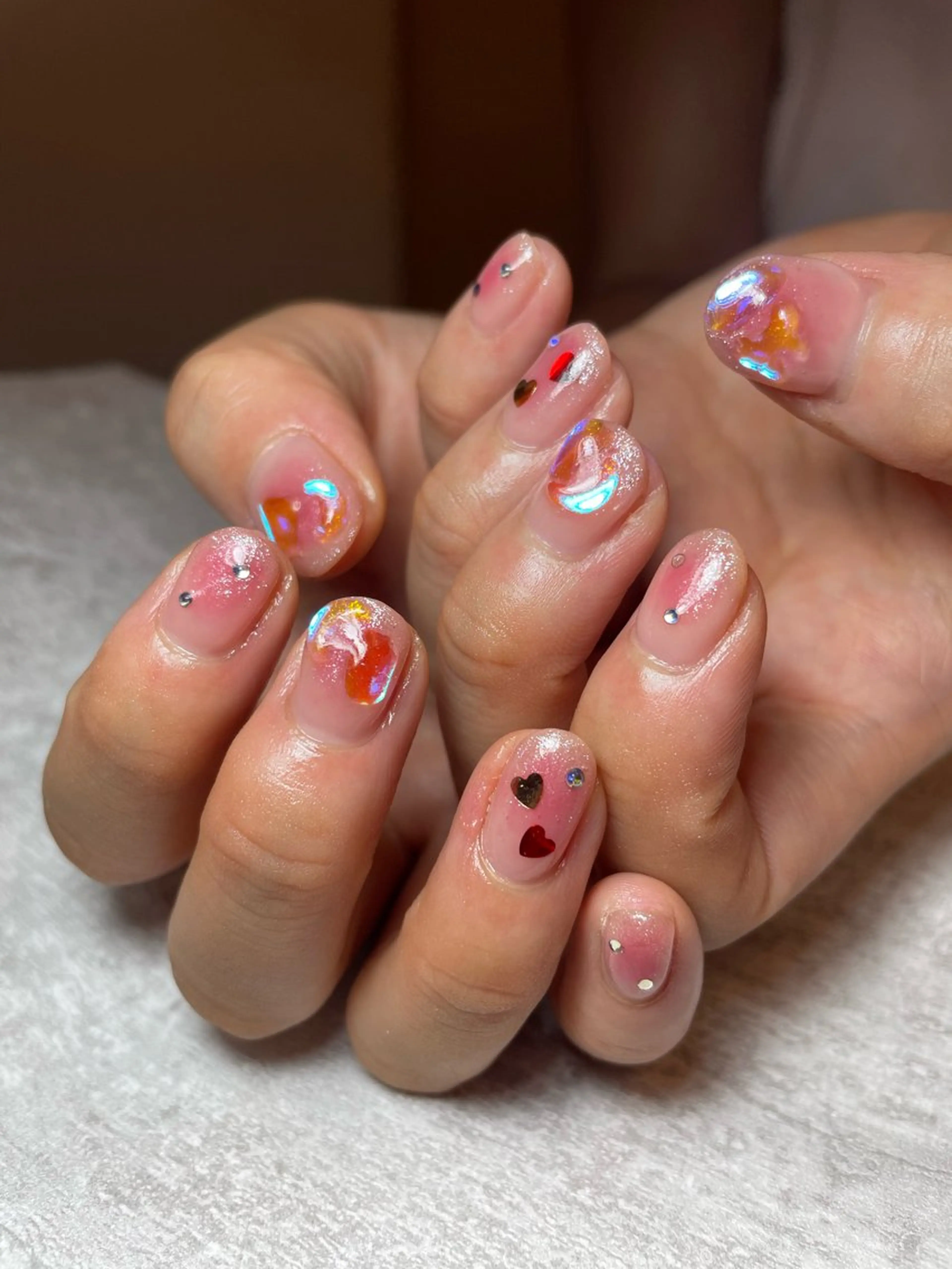 ネイル アートネイル オーロラネイル チークネイル 韓国ネイル 持ち込み BEAUTY GARDEN 【nail salon unseul】所属・nana .のネイルデザイン