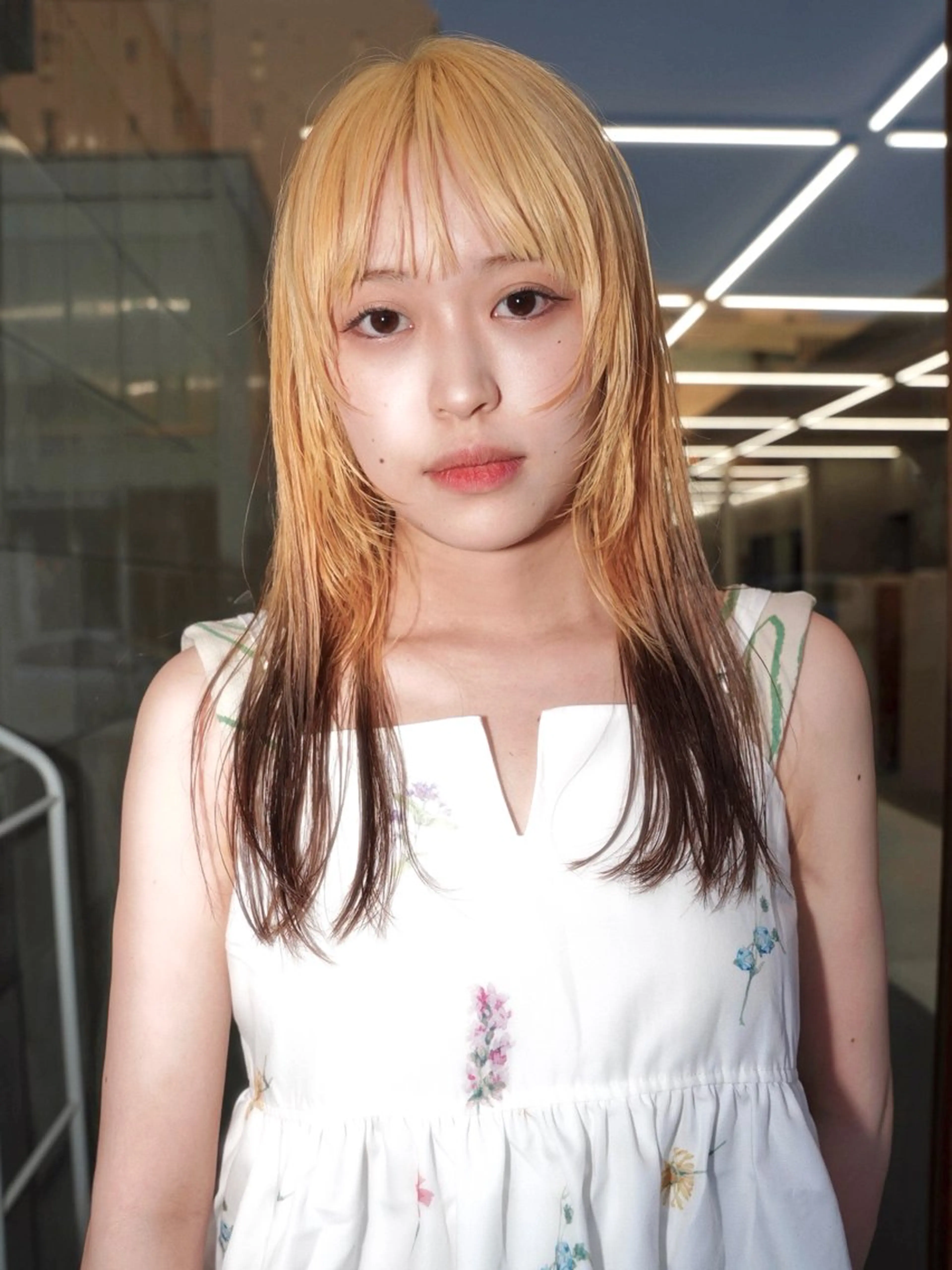 ミディアム カラー ブラウンカラー イエローカラー カット ヘアカラー トリートメント デザイン/ブリーチ Kaito🐩/栄のヘアスタイル