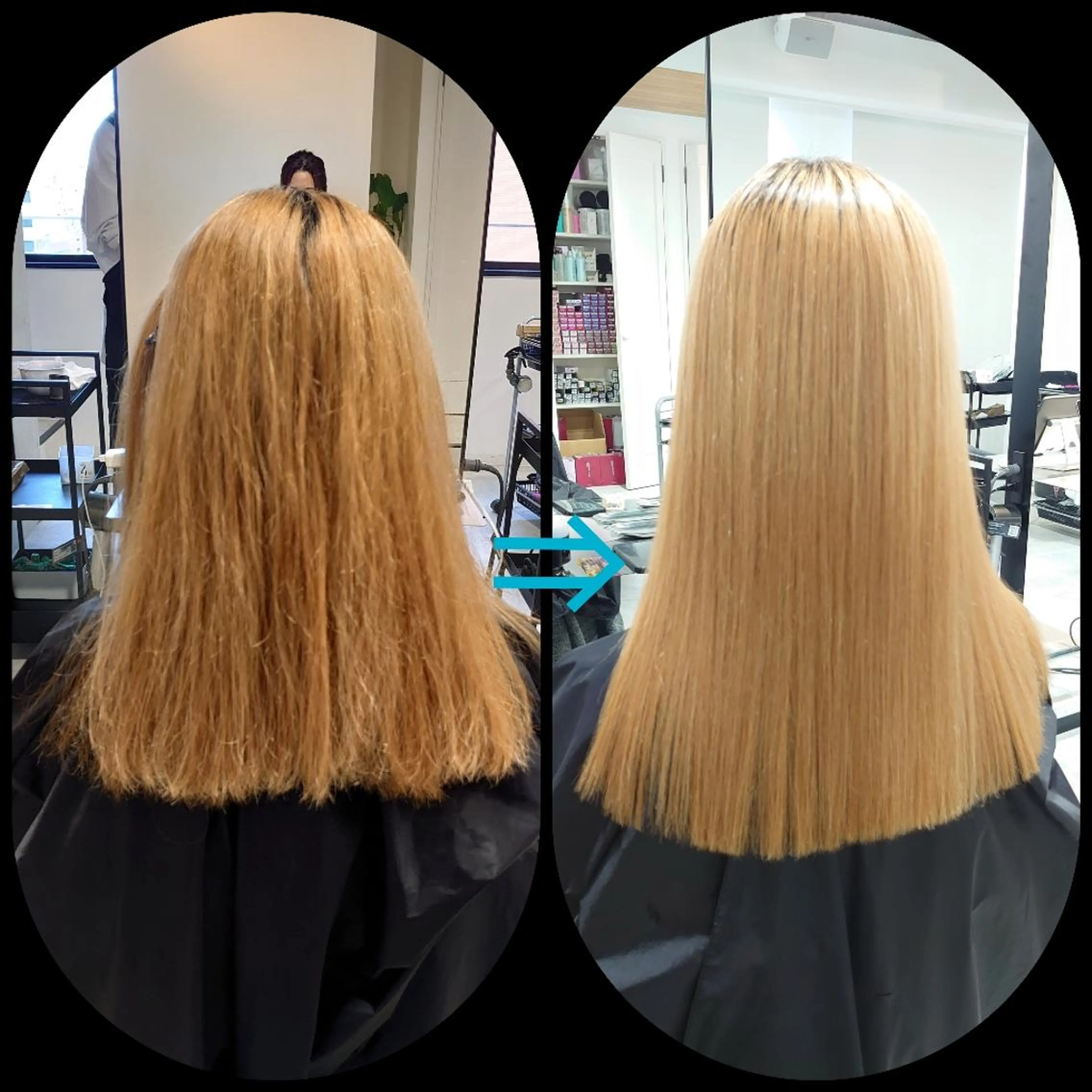 セミロング パーマ 縮毛矯正 SHI Oのヘアスタイル